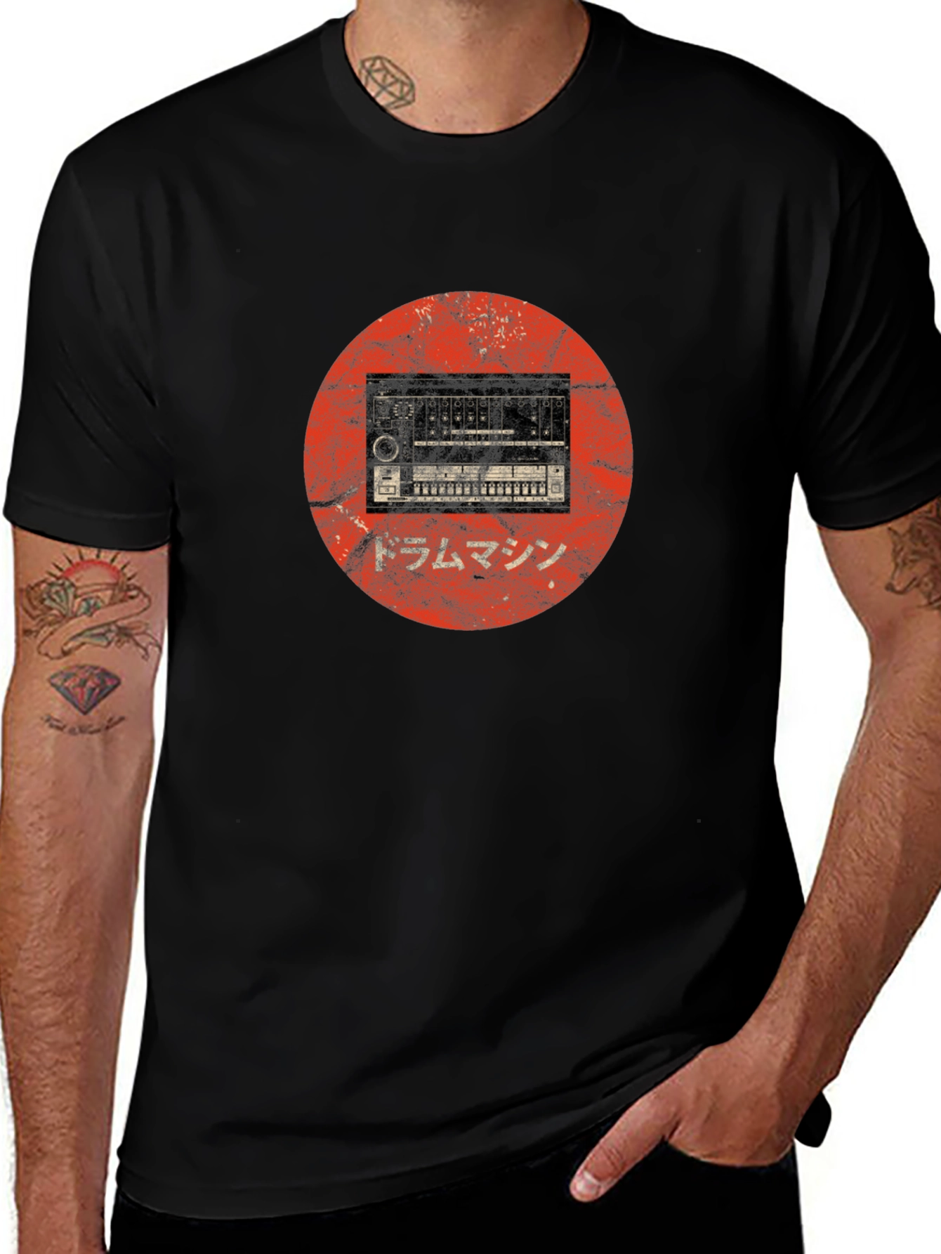 Drum Machine Graphic T-Shirt - Retro Music Tee