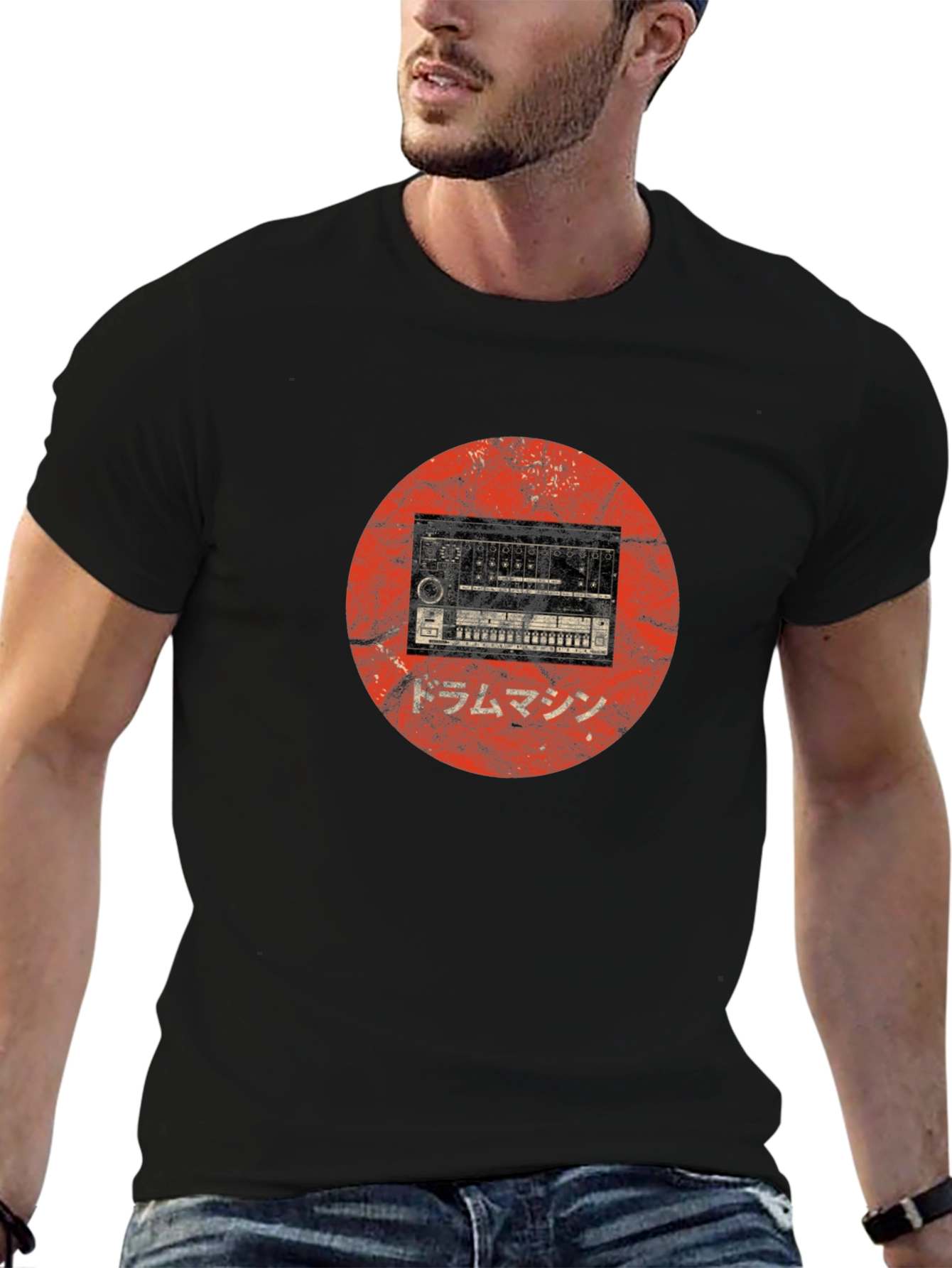 Drum Machine Graphic T-Shirt - Retro Music Tee