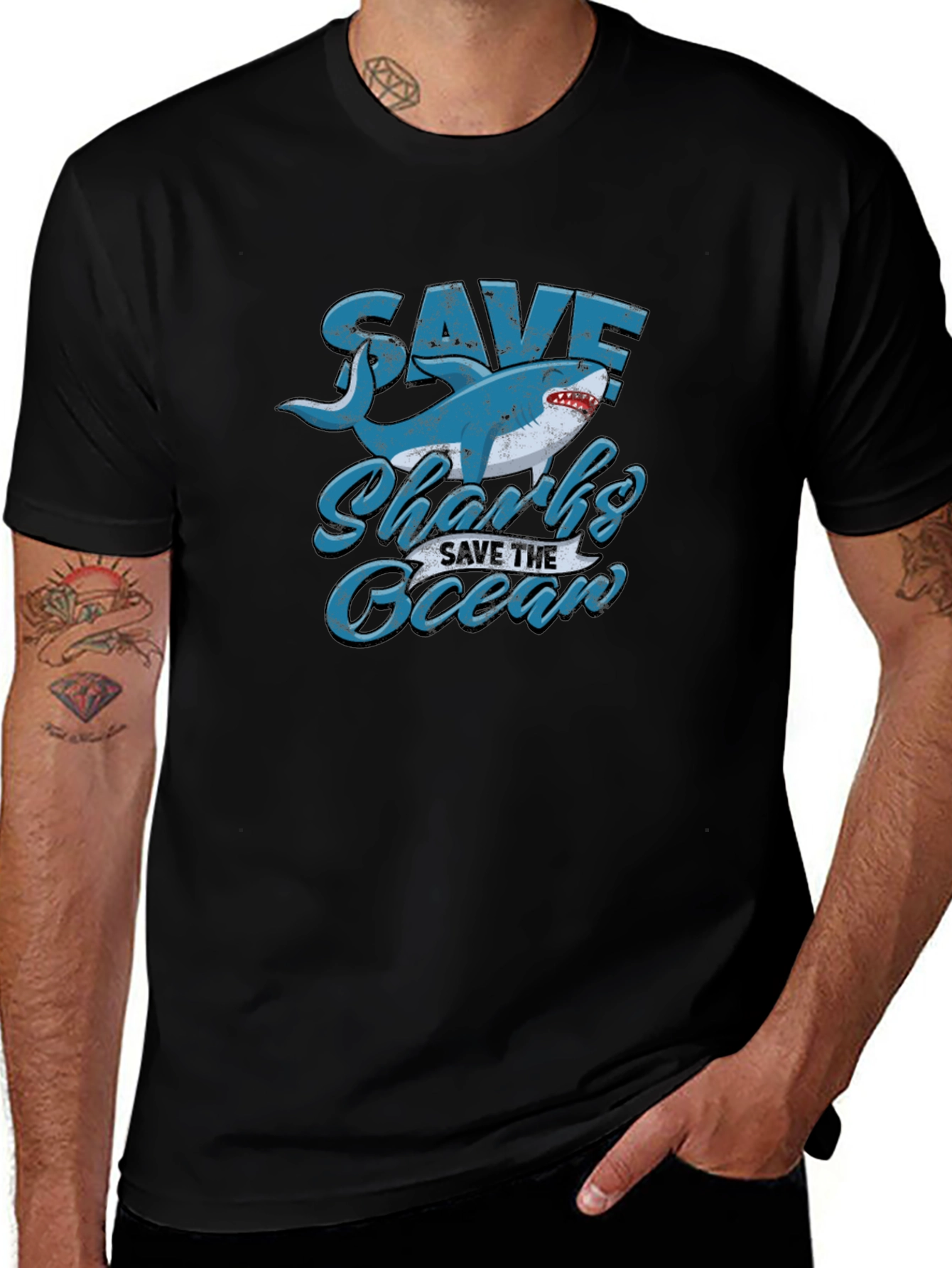Save Sharks Save the Ocean Graphic T-Shirt
