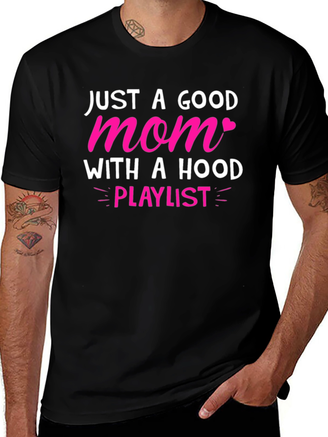 Good Mom With A Hood Playlist T-Shirt