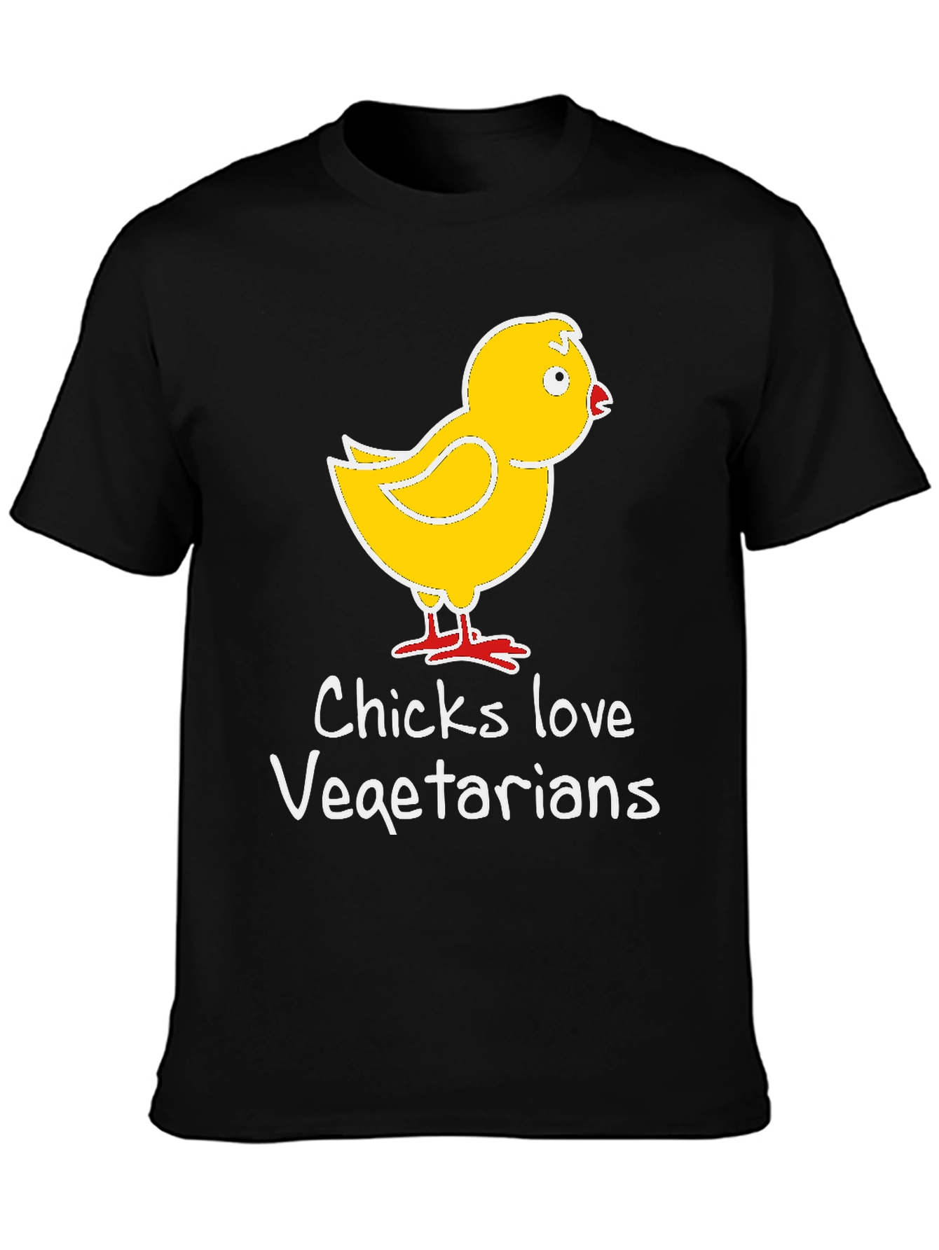 Chicks Love Vegetarian T-Shirt - Funny Graphic Tee