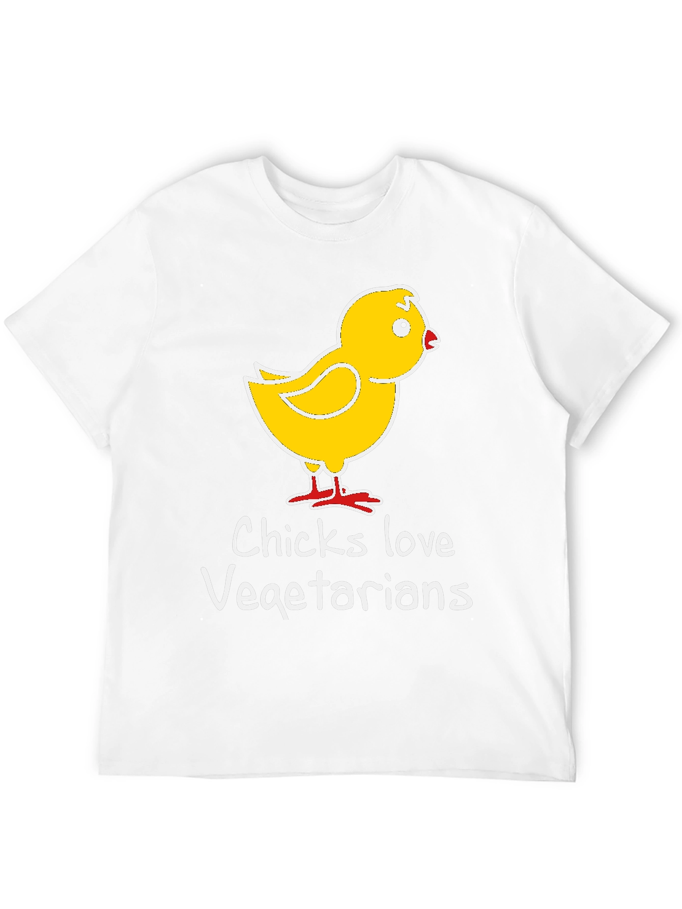 Chicks Love Vegetarian T-Shirt - Funny Graphic Tee