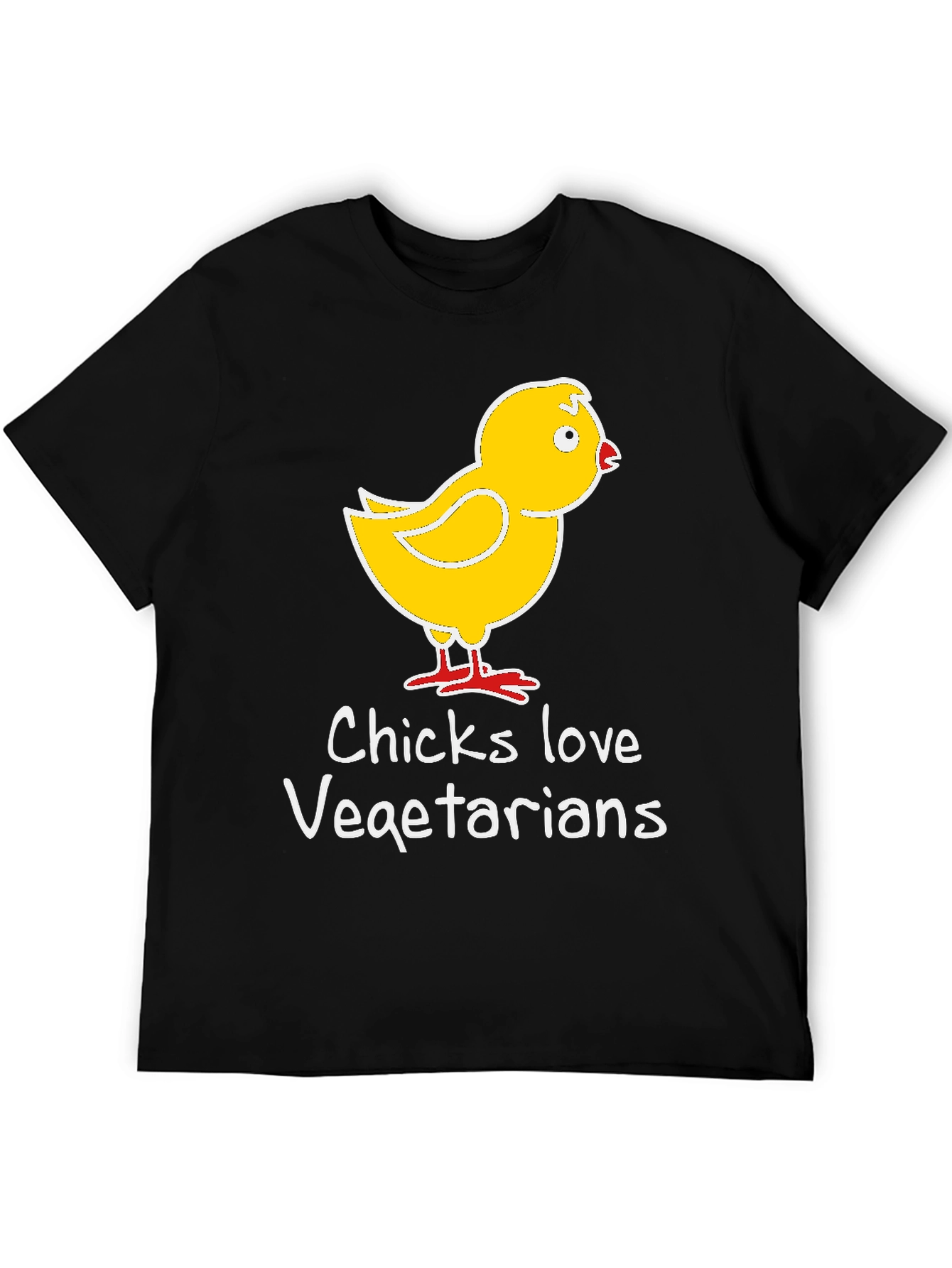 Chicks Love Vegetarian T-Shirt - Funny Graphic Tee