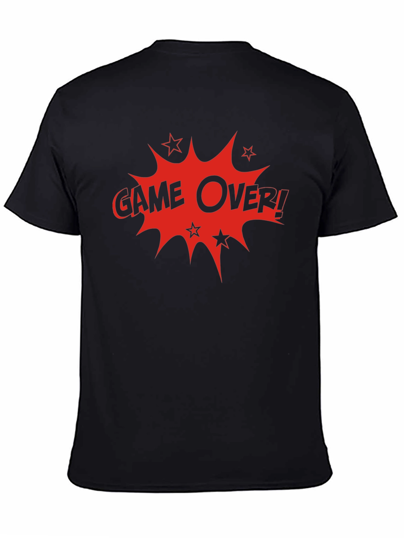 Game Over Graphic Print Crew Neck T-Shirt