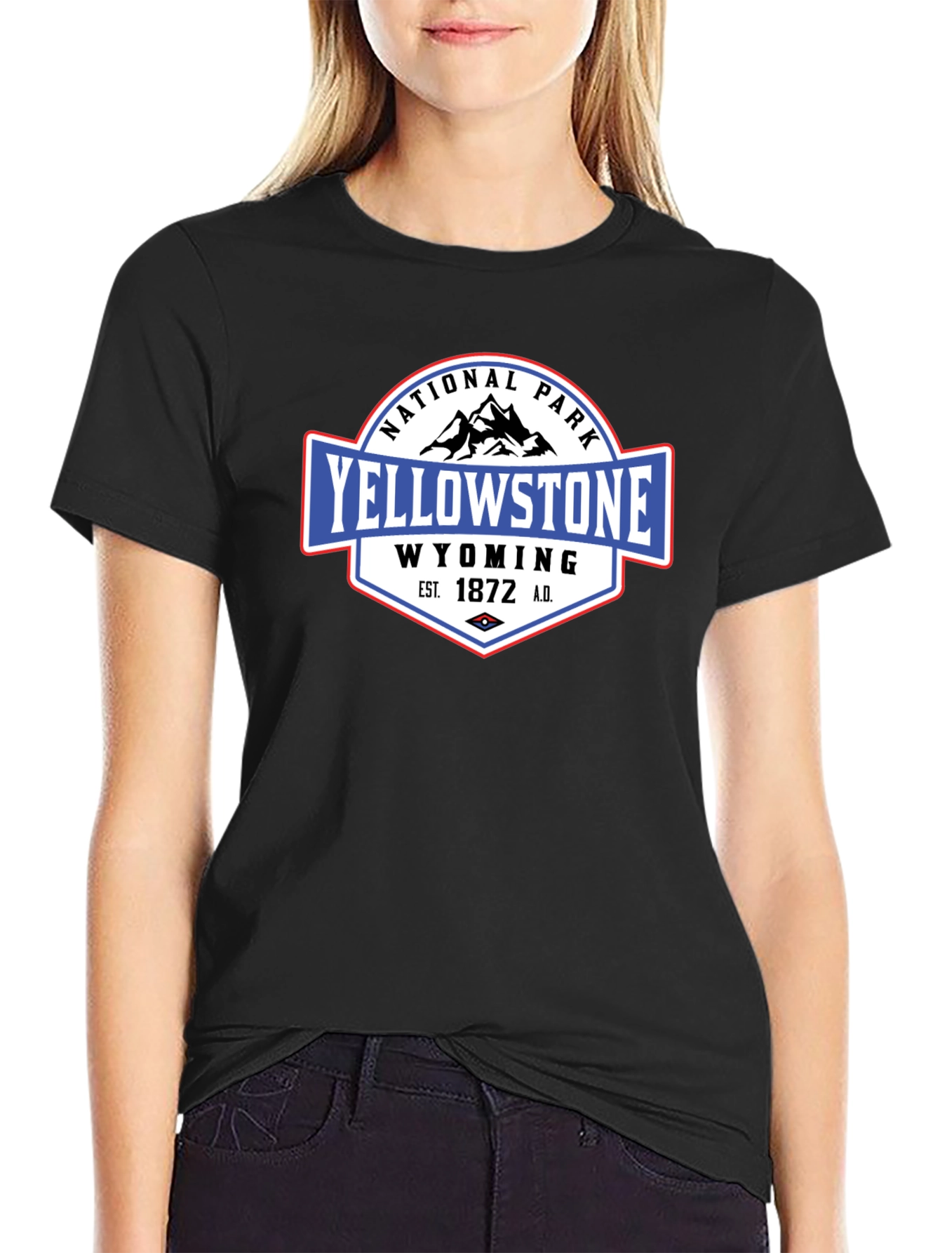 Yellowstone National Park Black Graphic T-Shirt