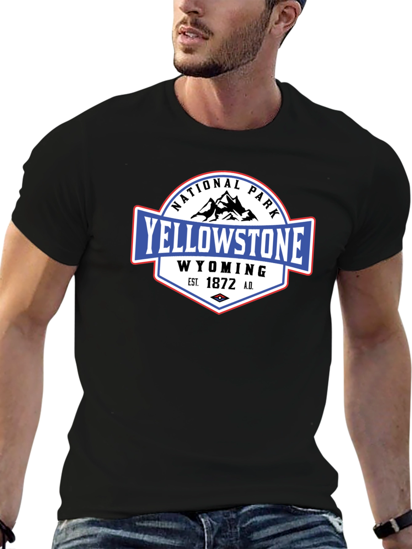 Yellowstone National Park Black Graphic T-Shirt