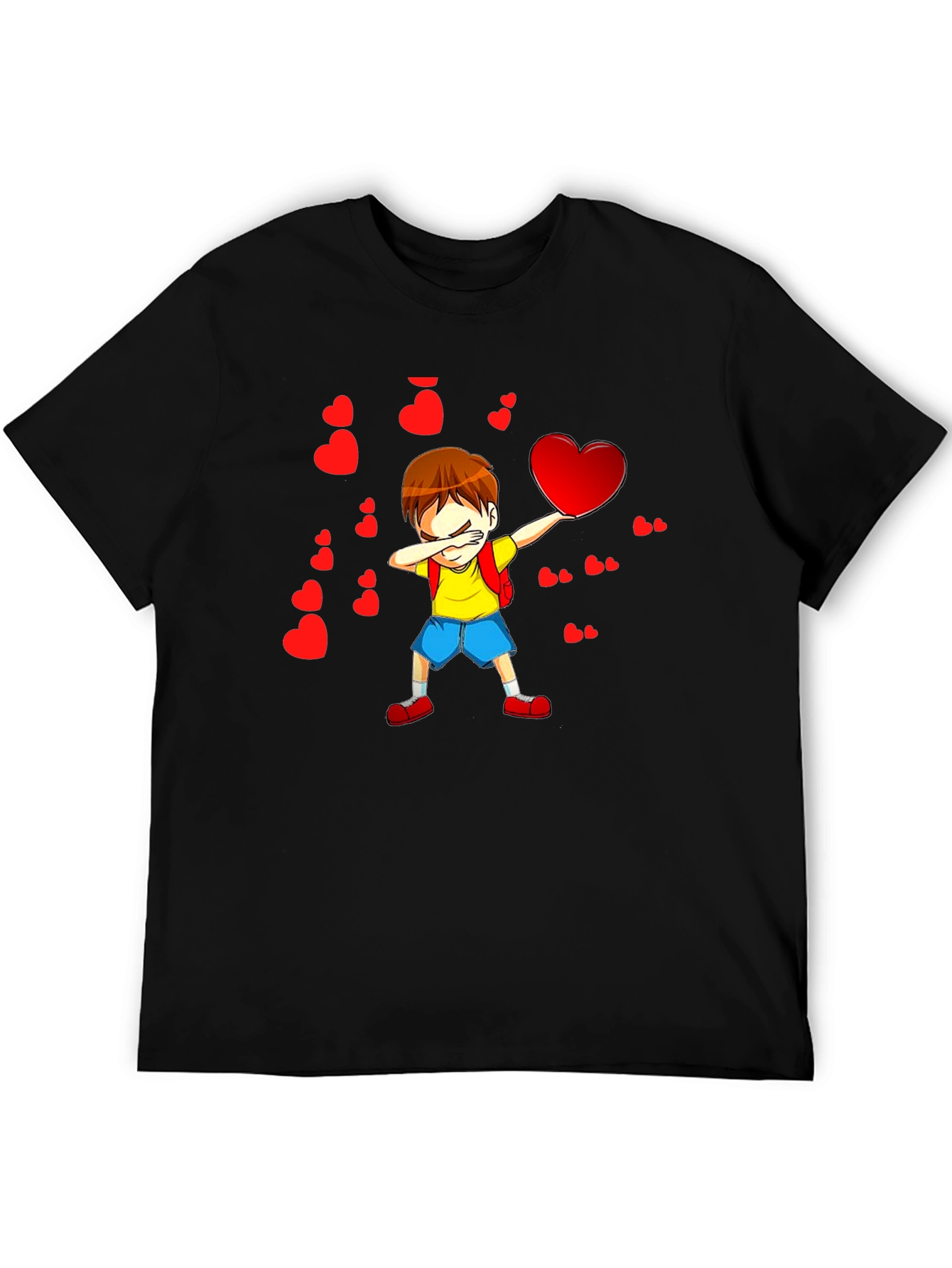 Boy Dabbing with Hearts Graphic Tee - Valentines Day