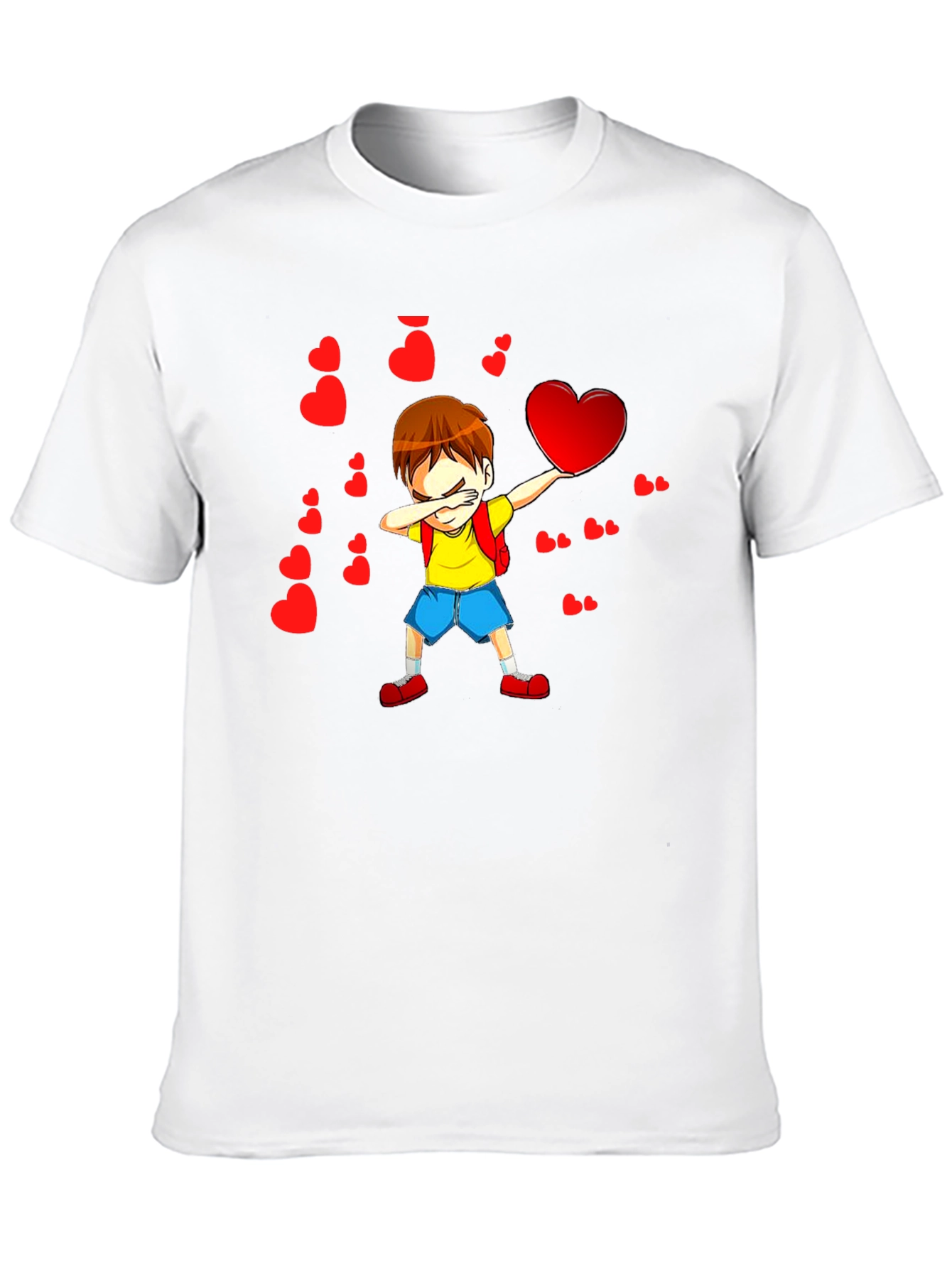 Boy Dabbing with Hearts Graphic Tee - Valentines Day