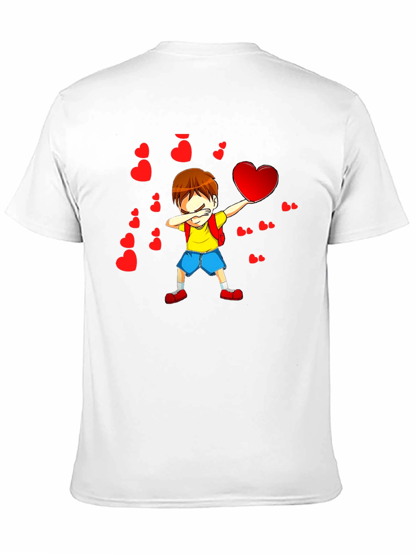 Boy Dabbing with Hearts Graphic Tee - Valentines Day