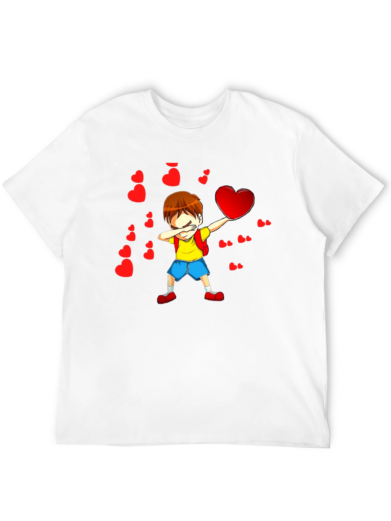 Boy Dabbing with Hearts Graphic Tee - Valentines Day