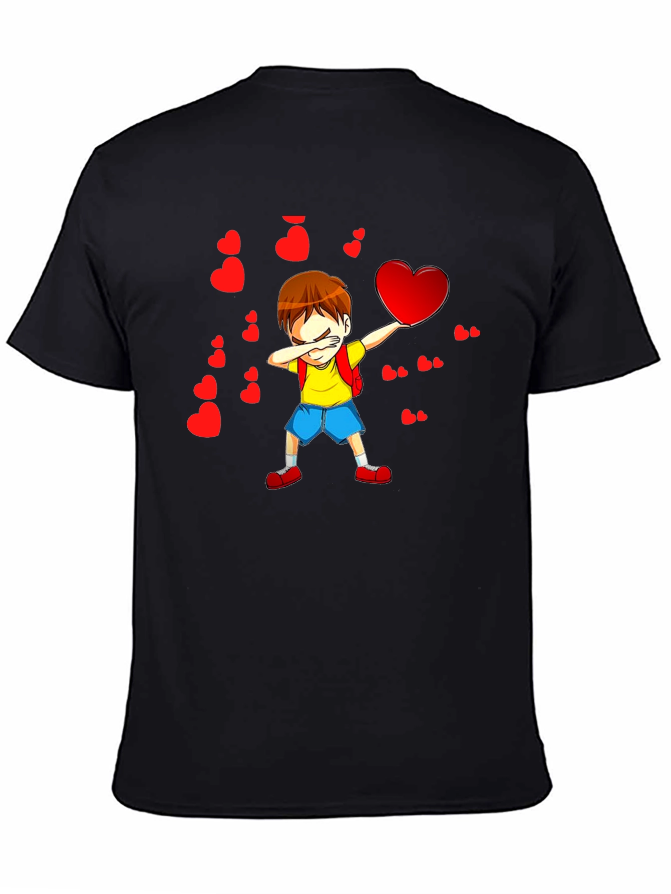 Boy Dabbing with Hearts Graphic Tee - Valentines Day