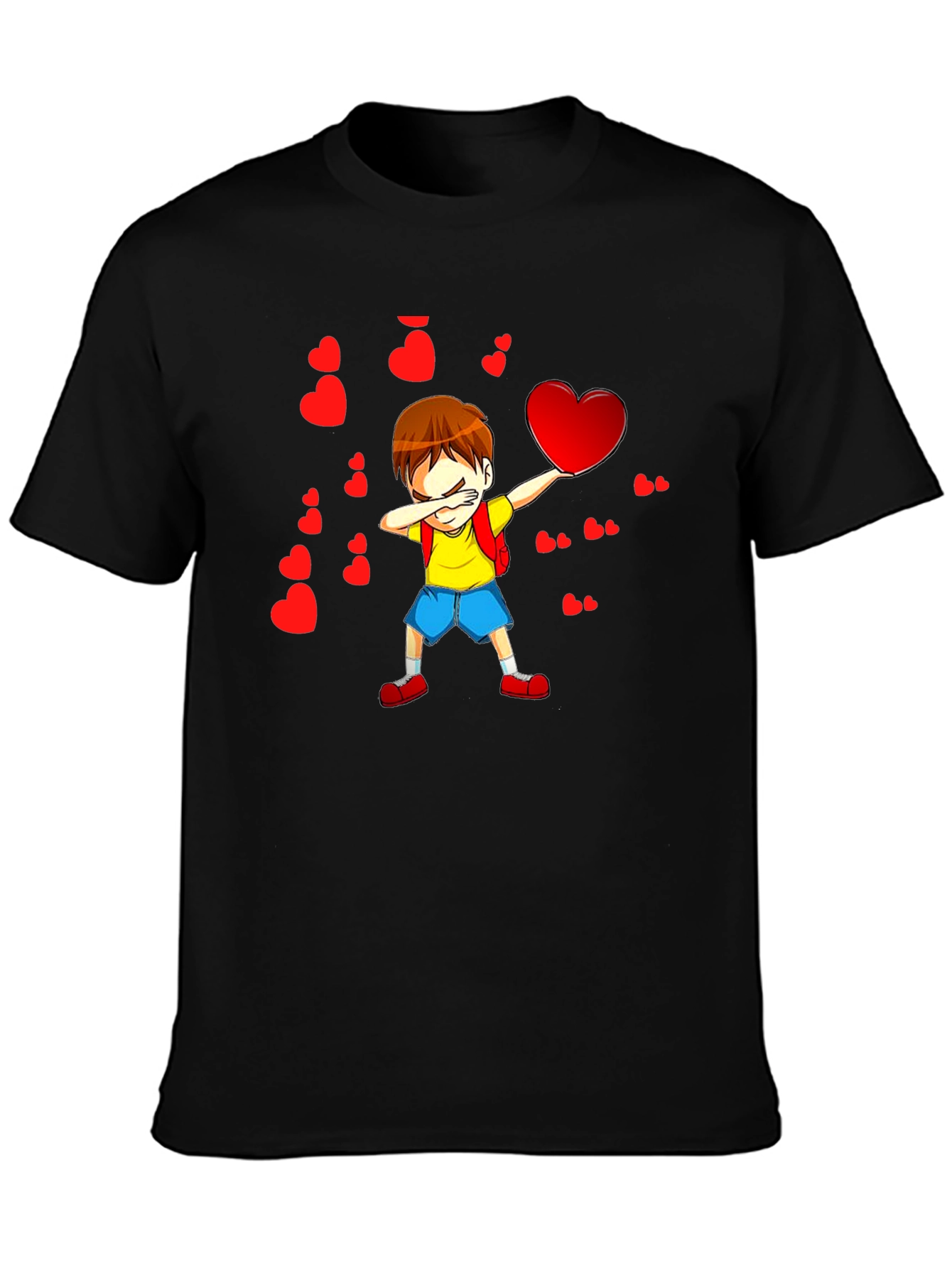 Boy Dabbing with Hearts Graphic Tee - Valentines Day