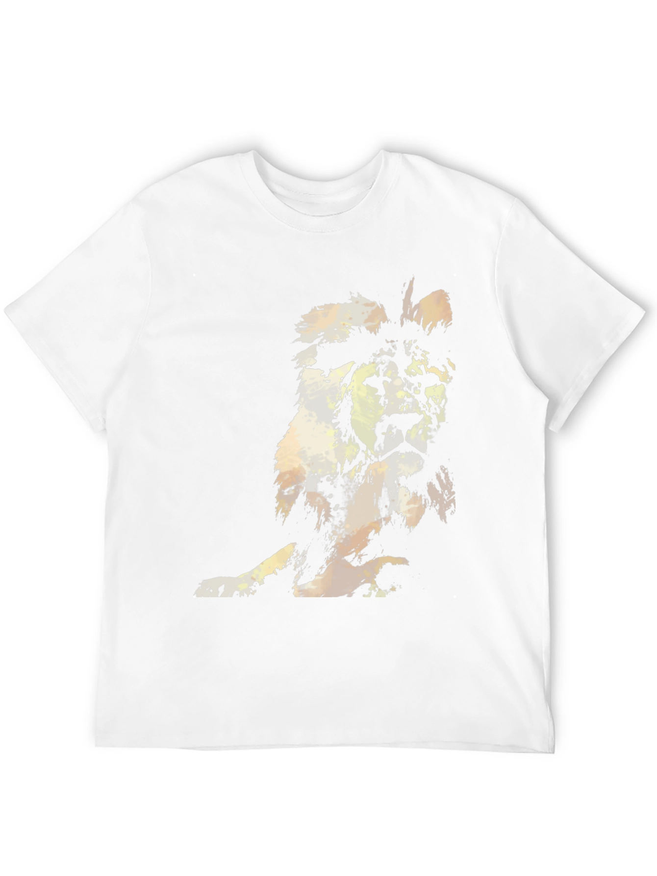 Abstract Lion Graphic Mens Black T-Shirt