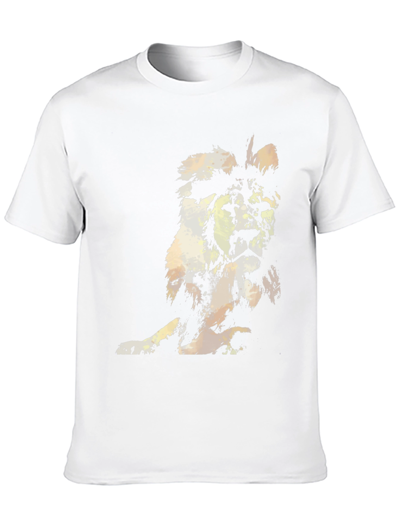 Abstract Lion Graphic Mens Black T-Shirt