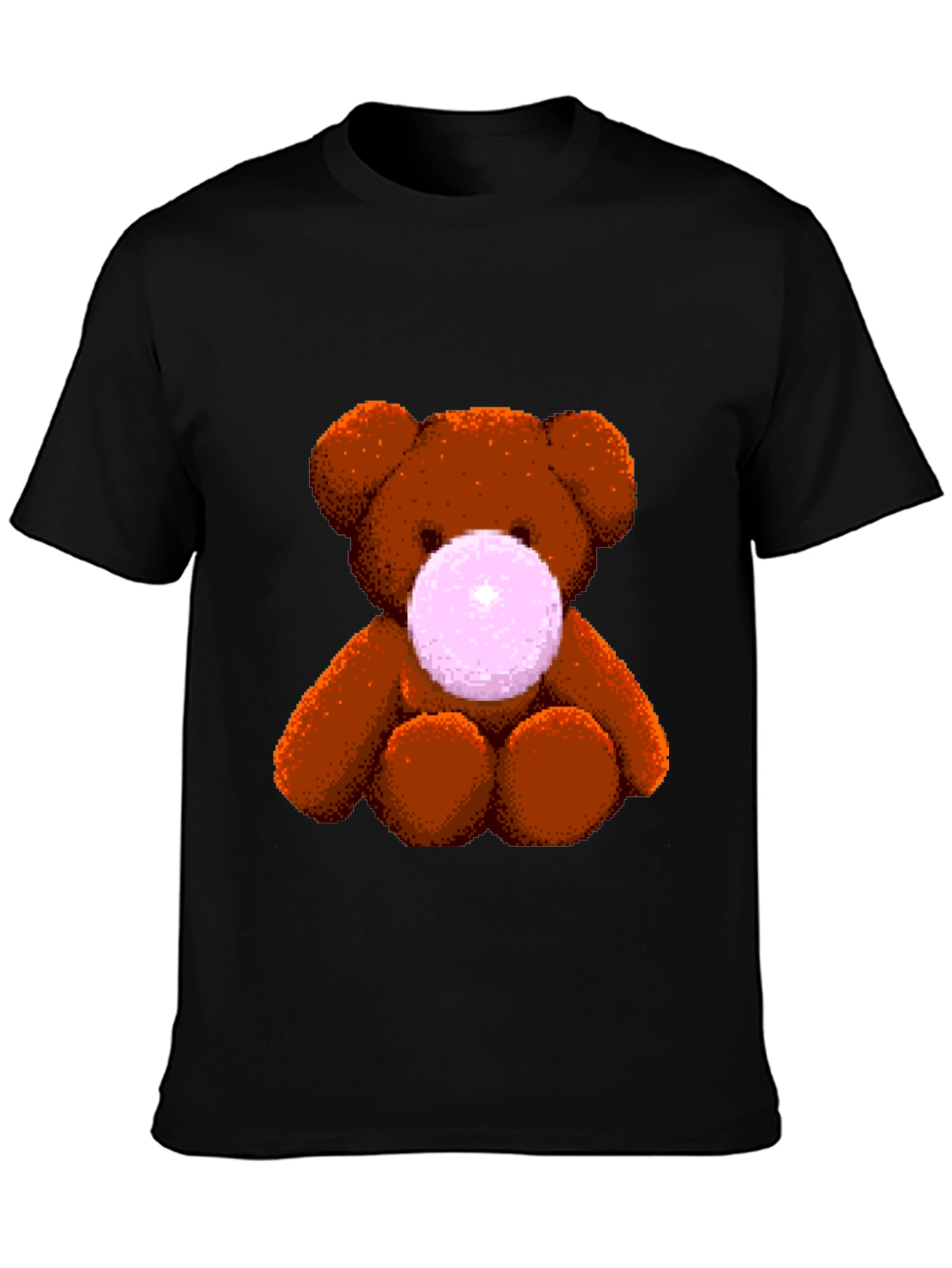 Teddy Bear Bubble Gum Graphic T-Shirt - Black