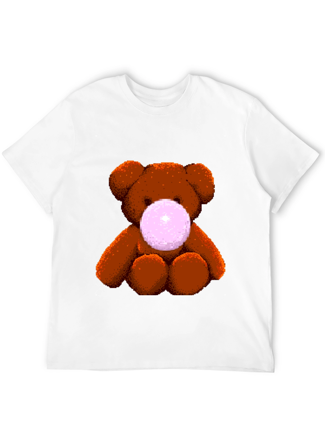 Teddy Bear Bubble Gum Graphic T-Shirt - Black