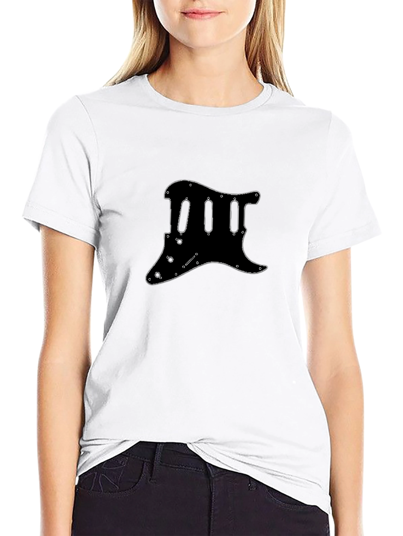Guitar Pickguard Outline Graphic T-Shirt