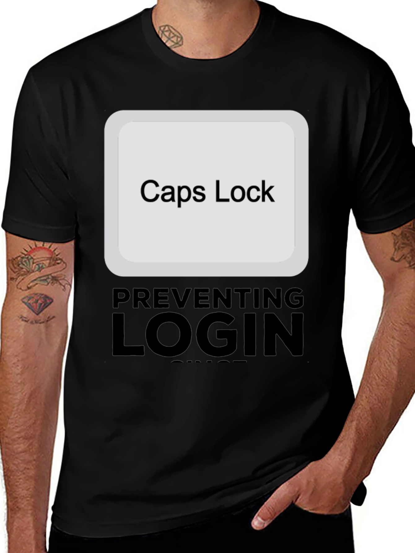 Caps Lock Preventing Login T-Shirt