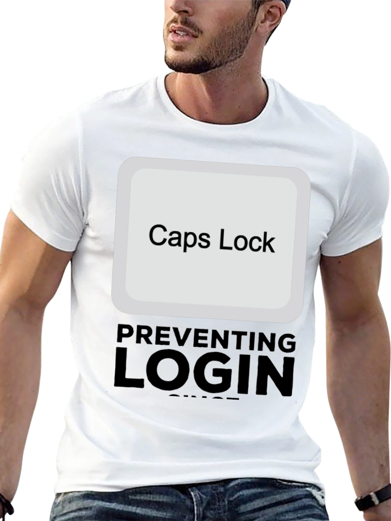Caps Lock Preventing Login T-Shirt