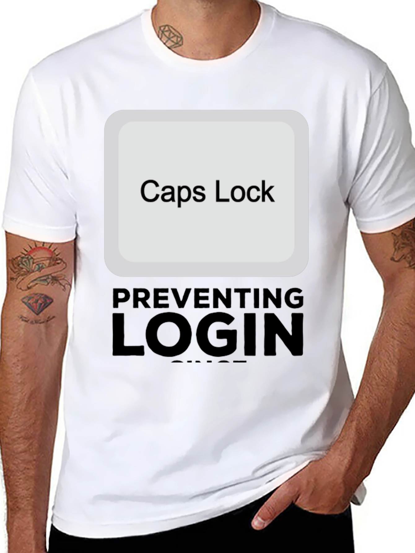 Caps Lock Preventing Login T-Shirt