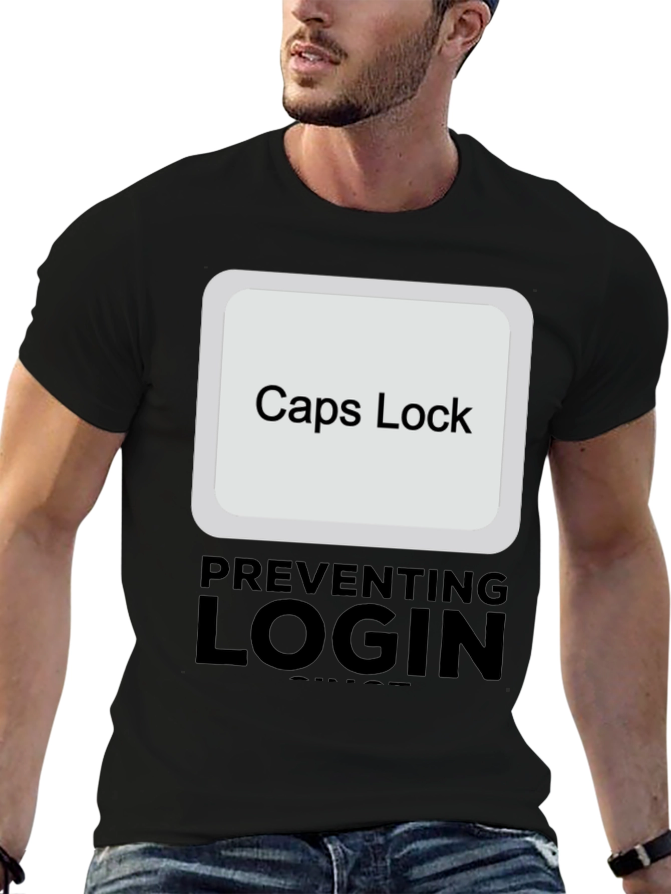 Caps Lock Preventing Login T-Shirt