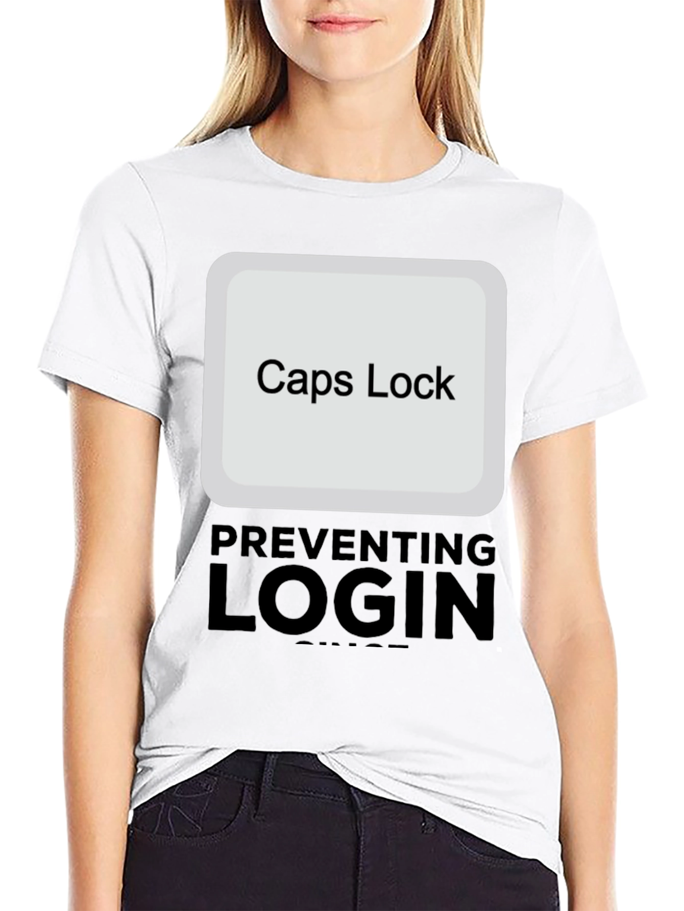 Caps Lock Preventing Login T-Shirt