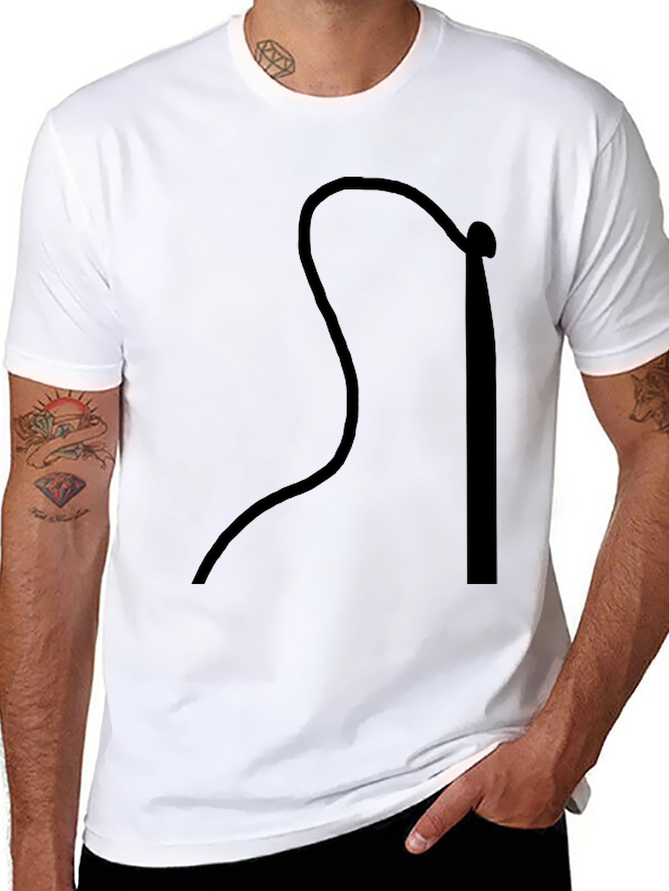 Stylish Black Graphic Tee - Whip Design