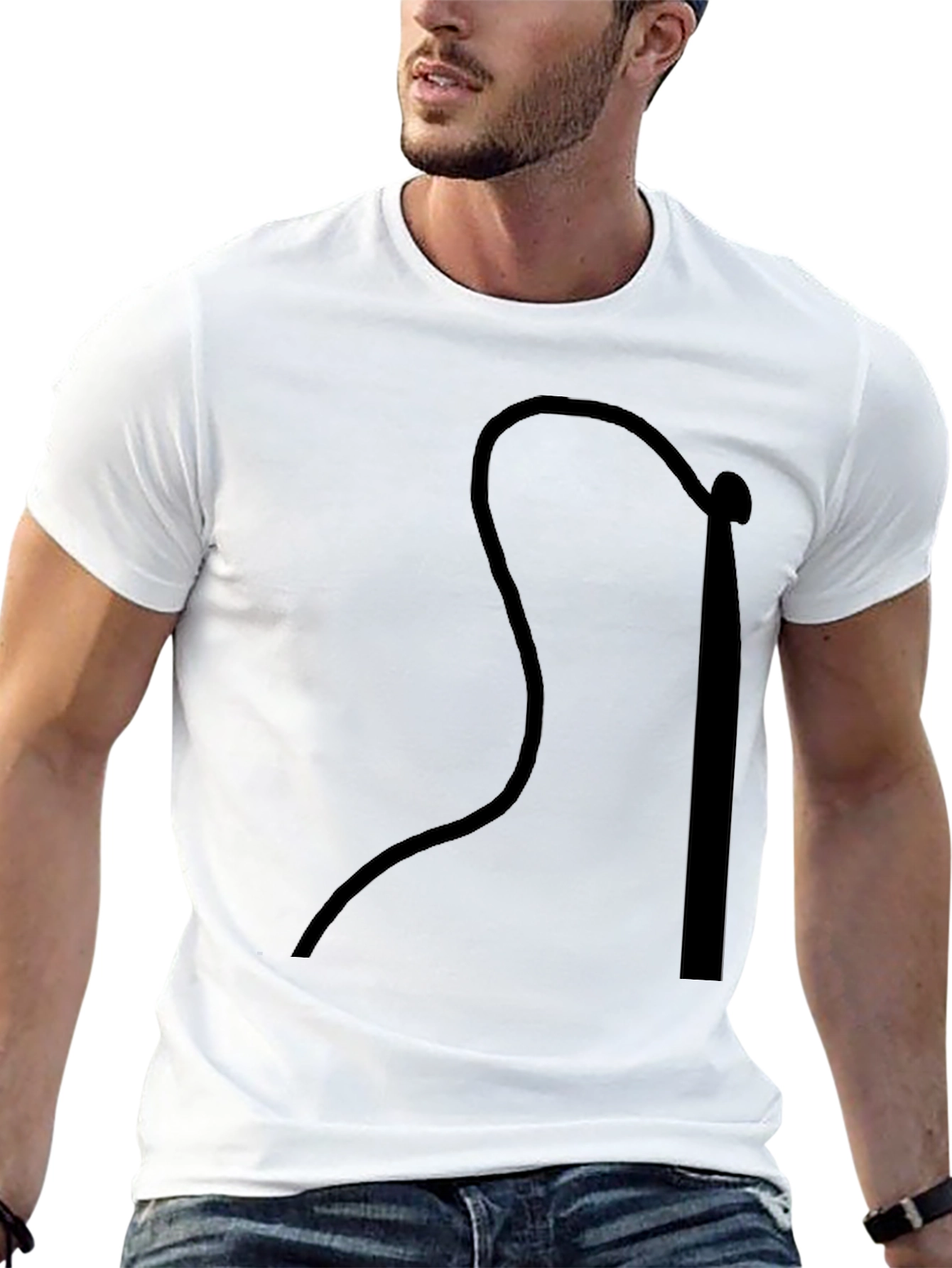 Stylish Black Graphic Tee - Whip Design