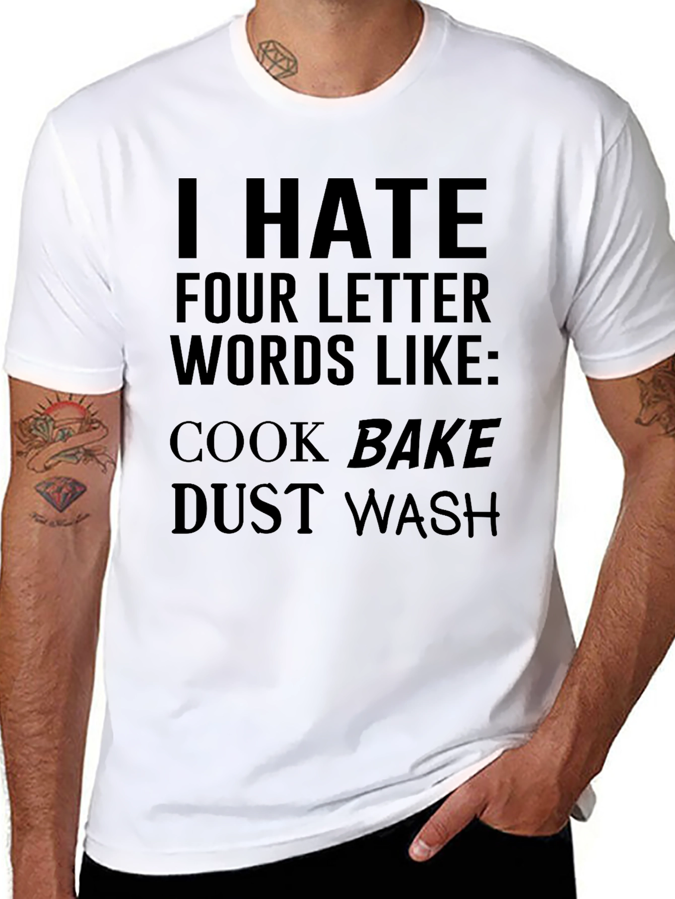Funny I Hate Four Letter Words Graphic Tee
