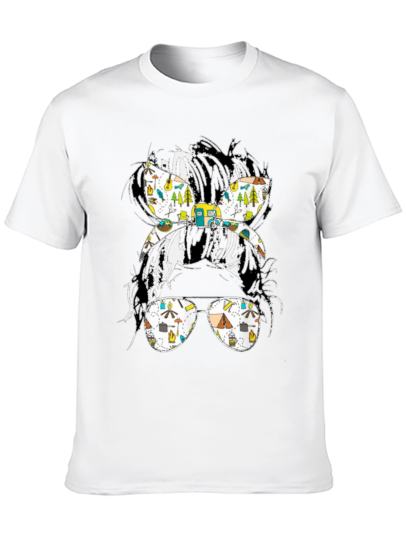 Camping Messy Bun T-Shirt