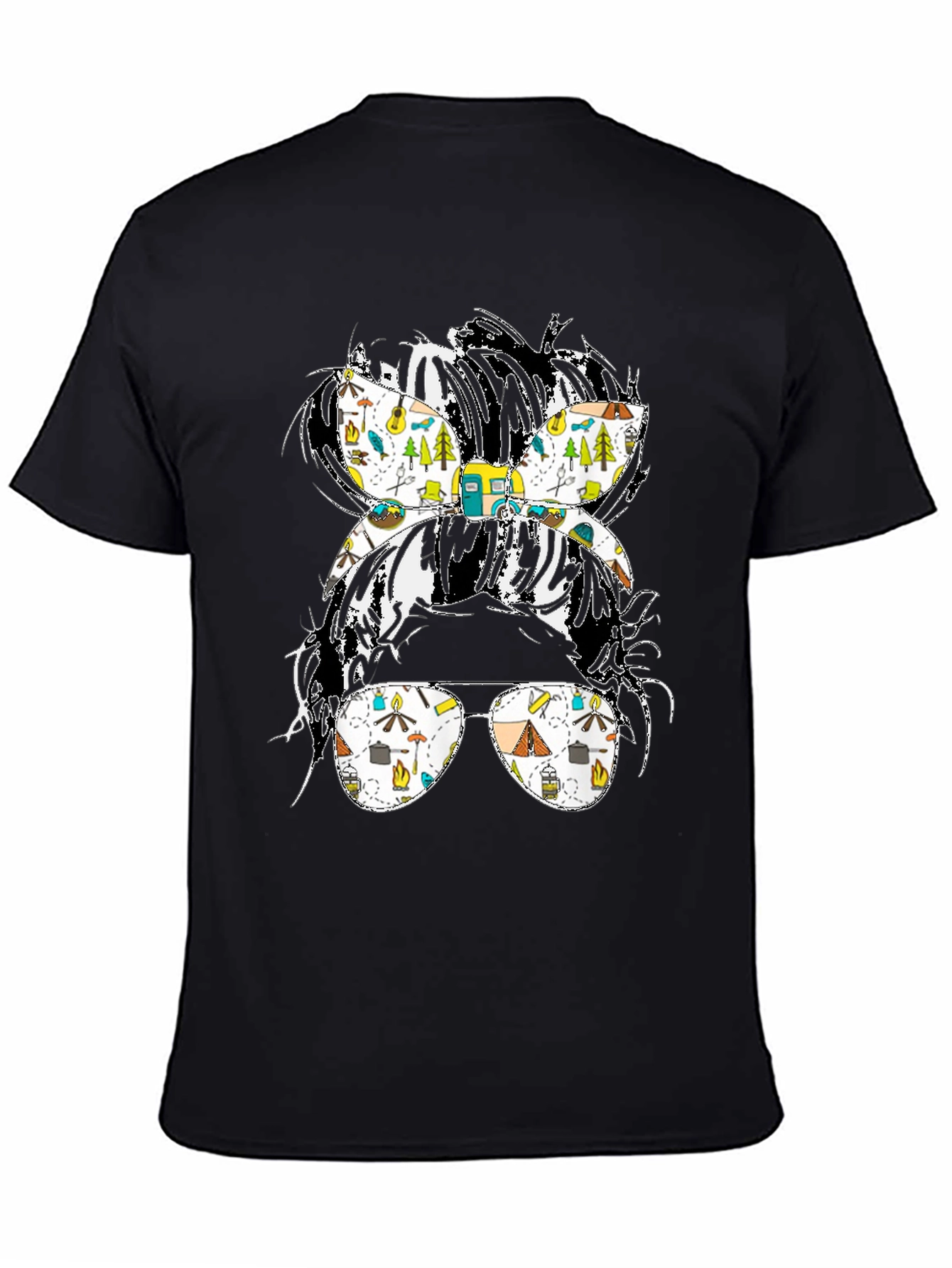 Camping Messy Bun T-Shirt