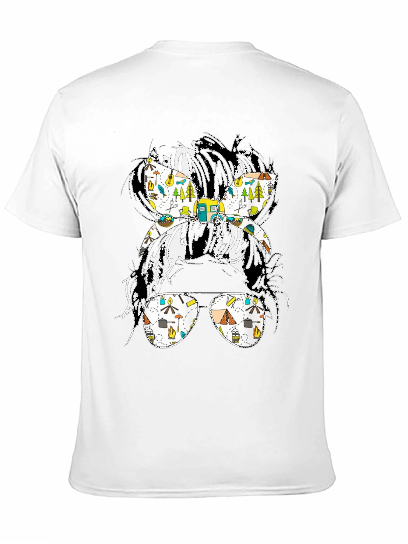 Camping Messy Bun T-Shirt