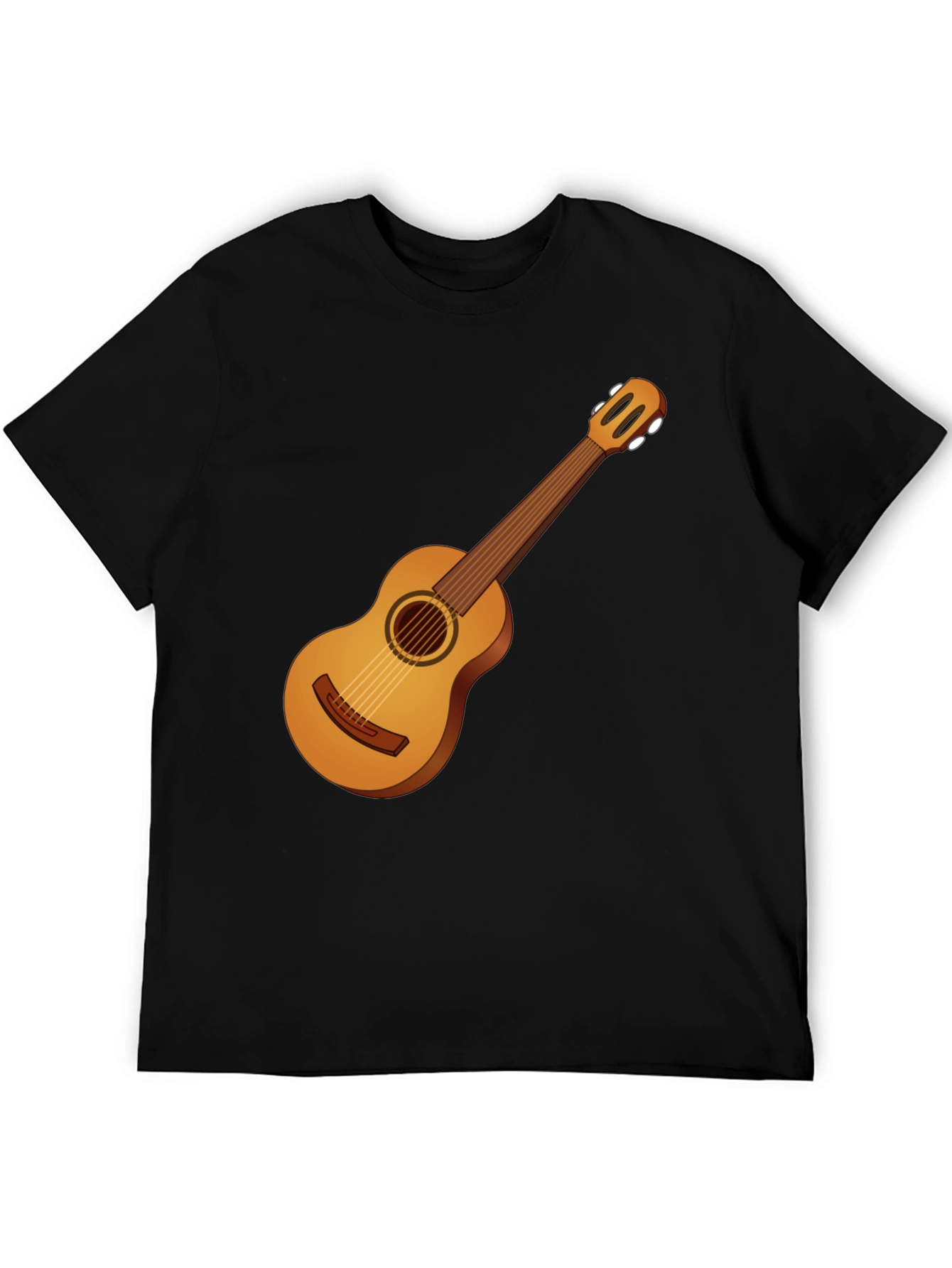 Guitar Graphic Tee - Black Cotton T-Shirt