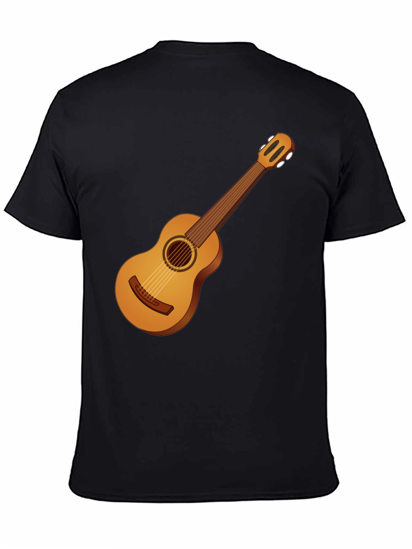 Guitar Graphic Tee - Black Cotton T-Shirt