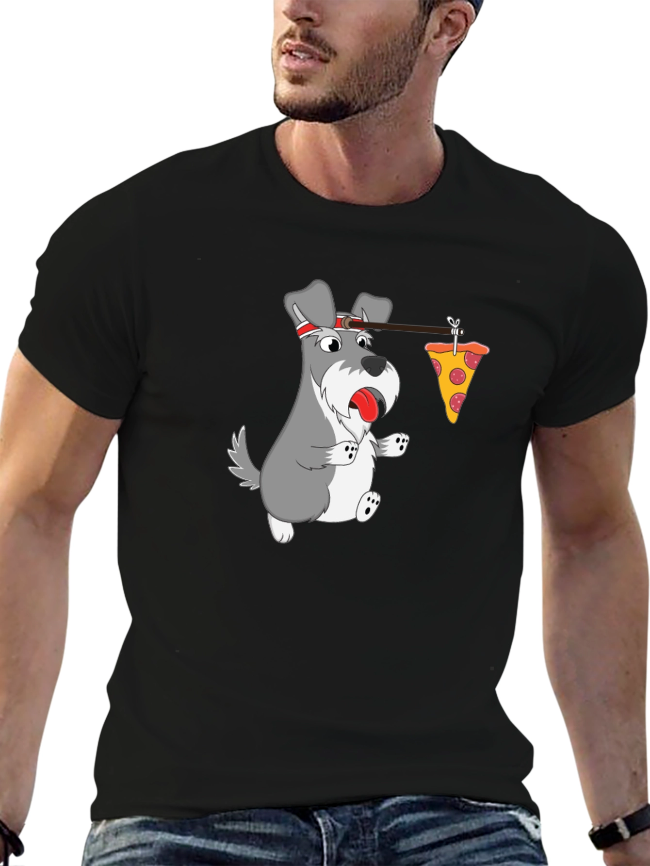 Funny Dog Pizza T-Shirt - Cartoon Graphic Tee