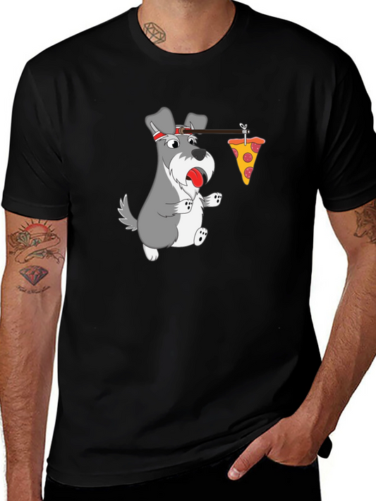 Funny Dog Pizza T-Shirt - Cartoon Graphic Tee
