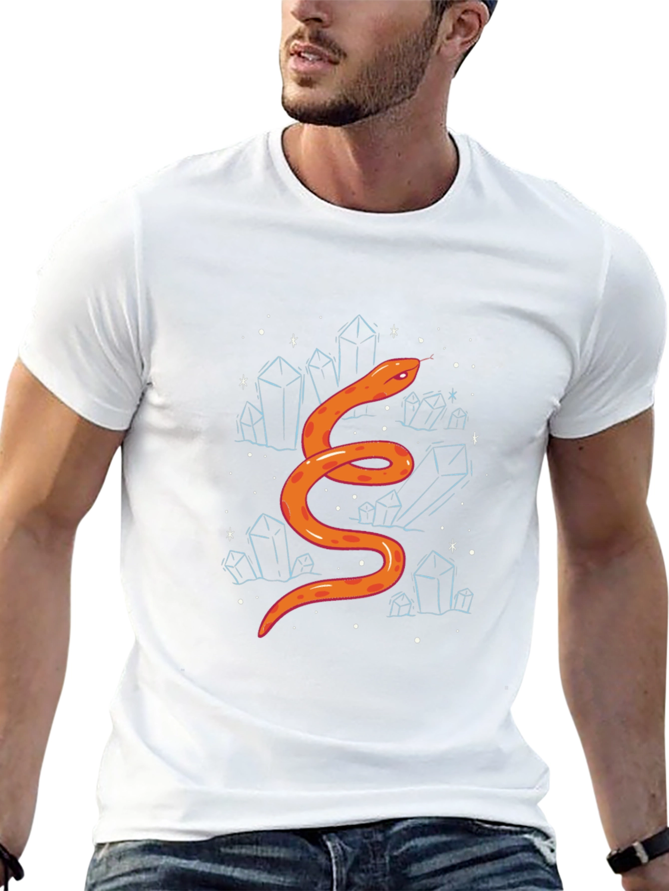 Snake & Crystals Graphic Tee - Stylish Casual Wear