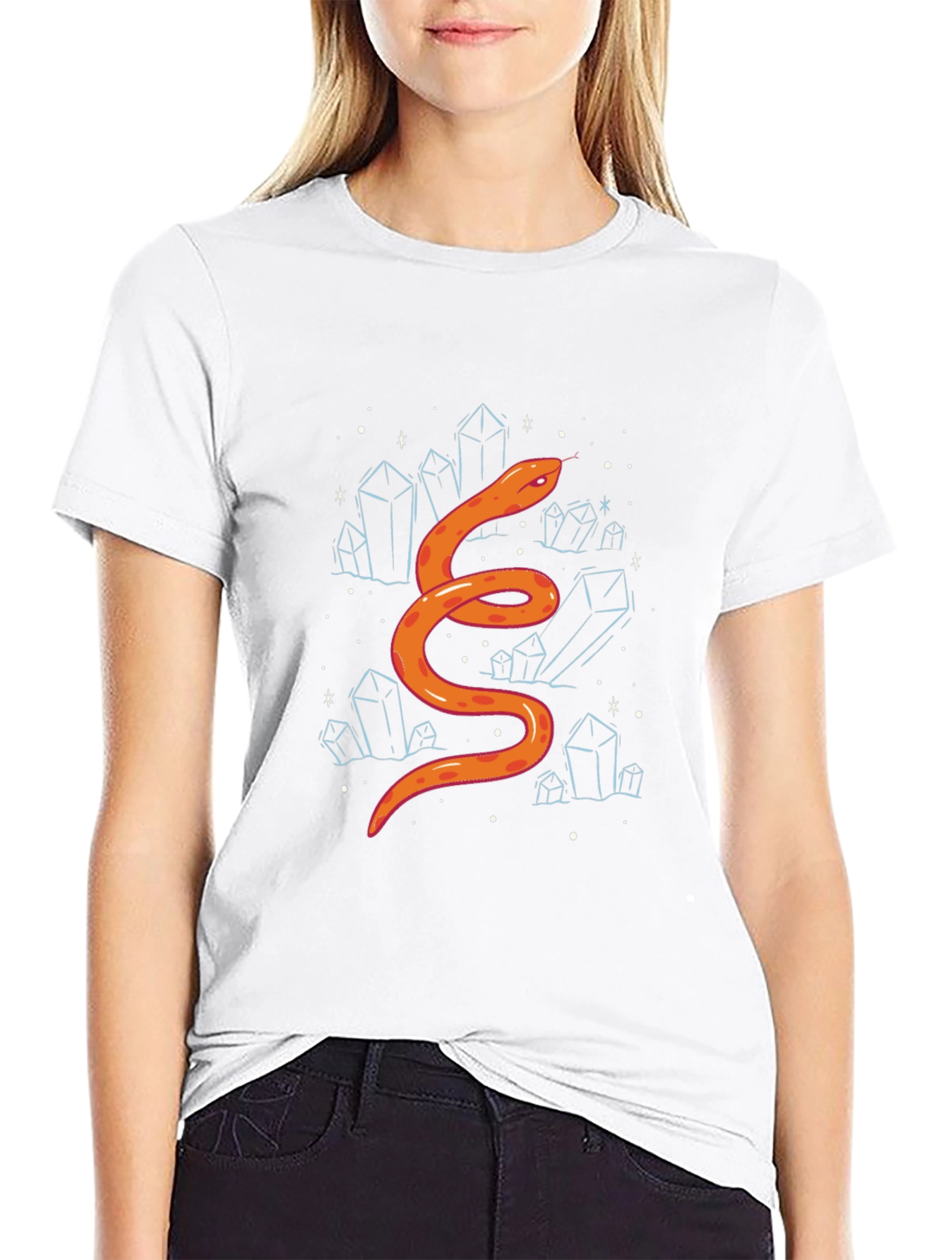 Snake & Crystals Graphic Tee - Stylish Casual Wear