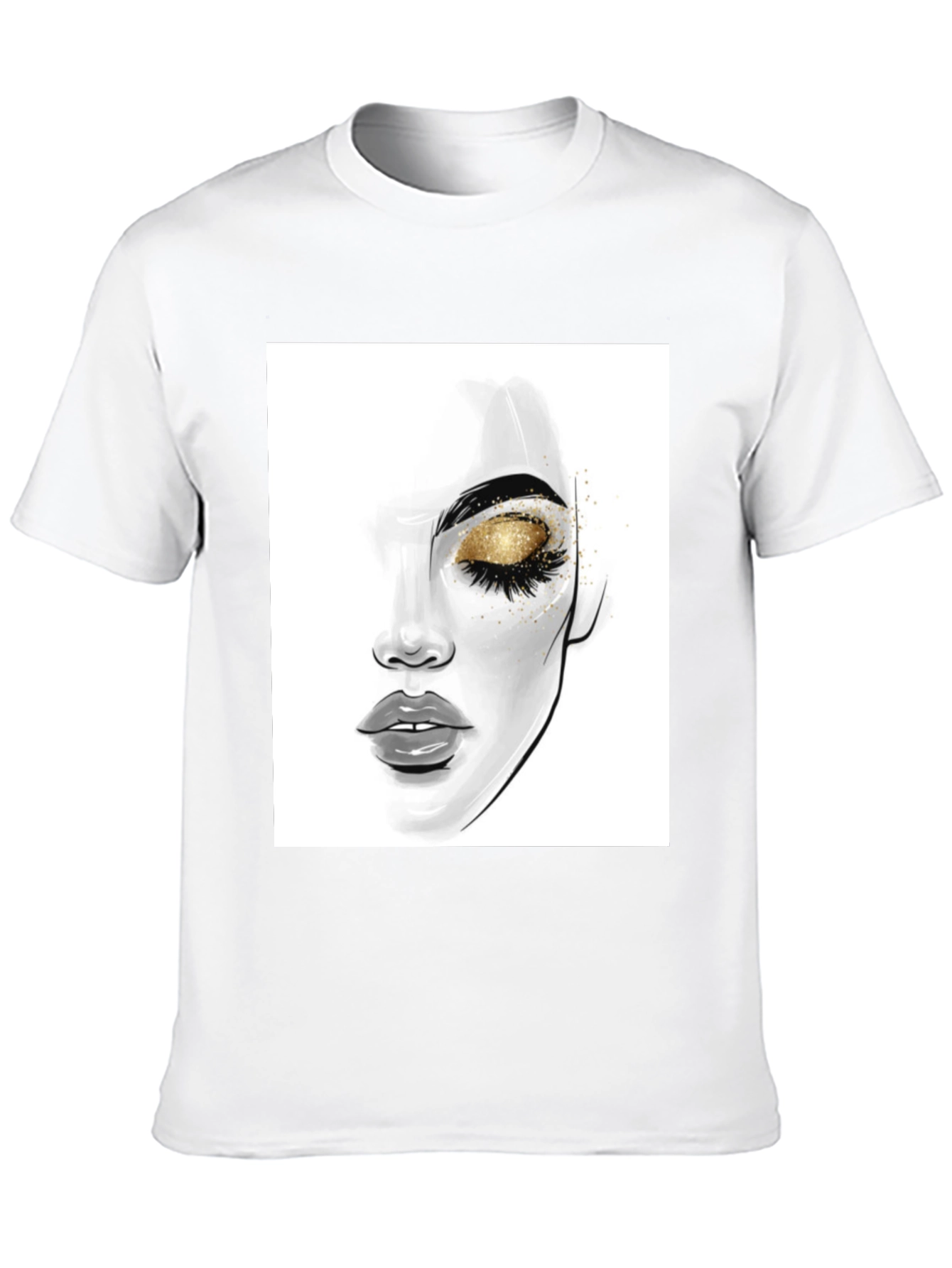 Glamorous Eye Makeup Graphic Tee - Black Cotton