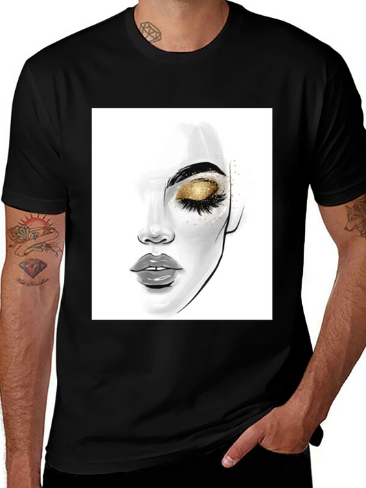 Glamorous Eye Makeup Graphic Tee - Black Cotton