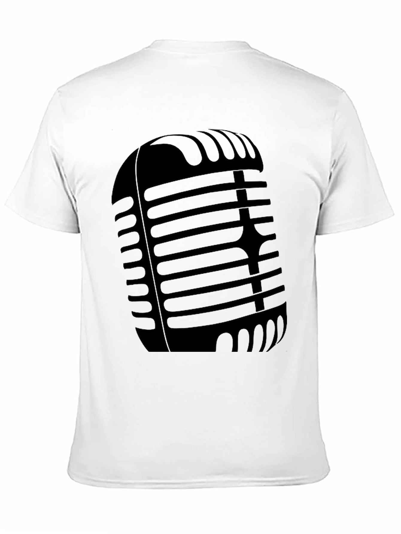 Retro Microphone Graphic Tee - Classic Black T-Shirt