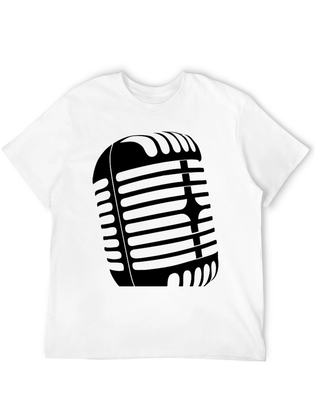 Retro Microphone Graphic Tee - Classic Black T-Shirt