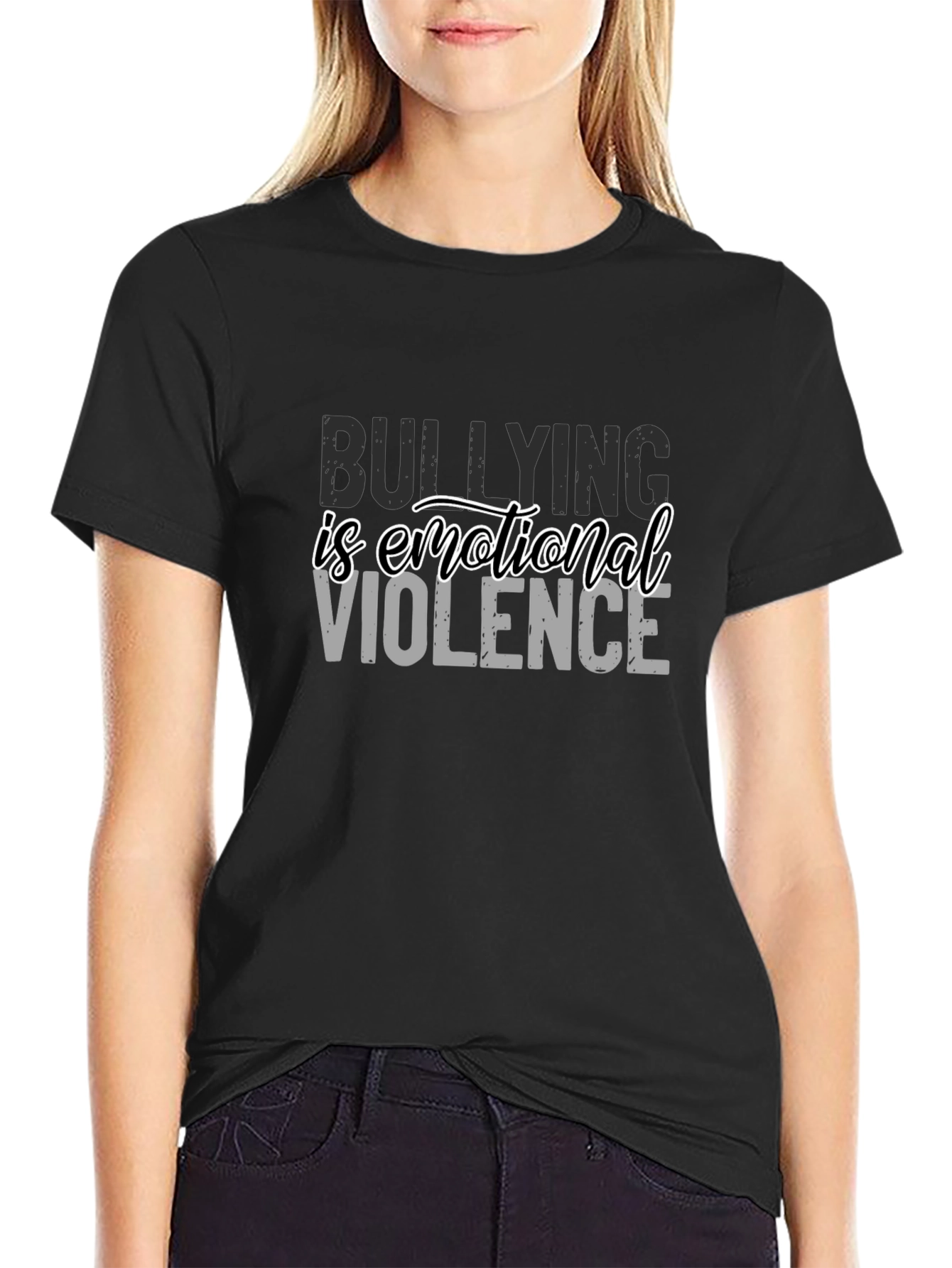 Bullying Is Emotional Violence Black T-Shirt