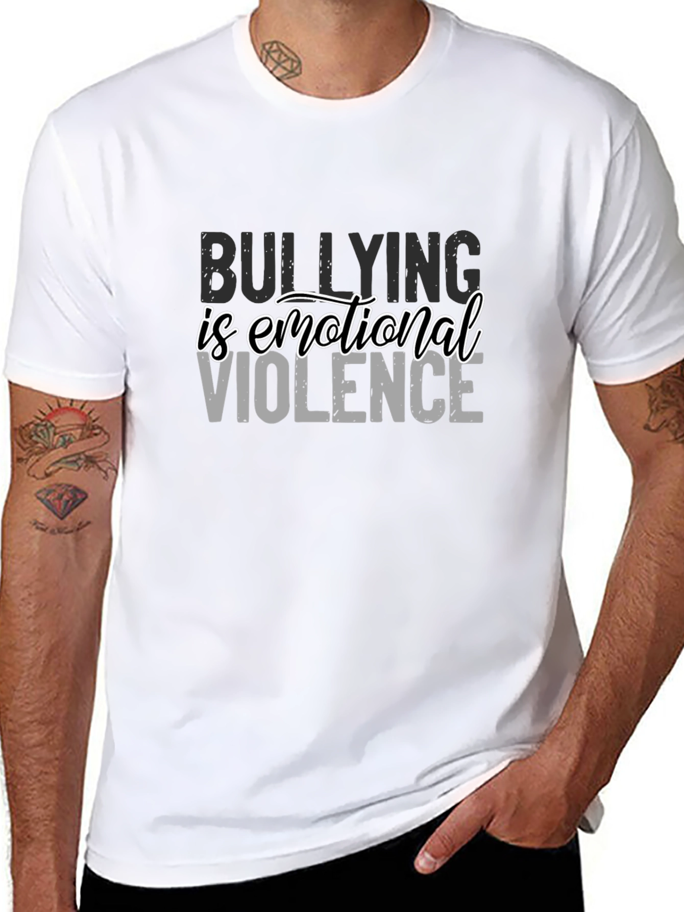 Bullying Is Emotional Violence Black T-Shirt