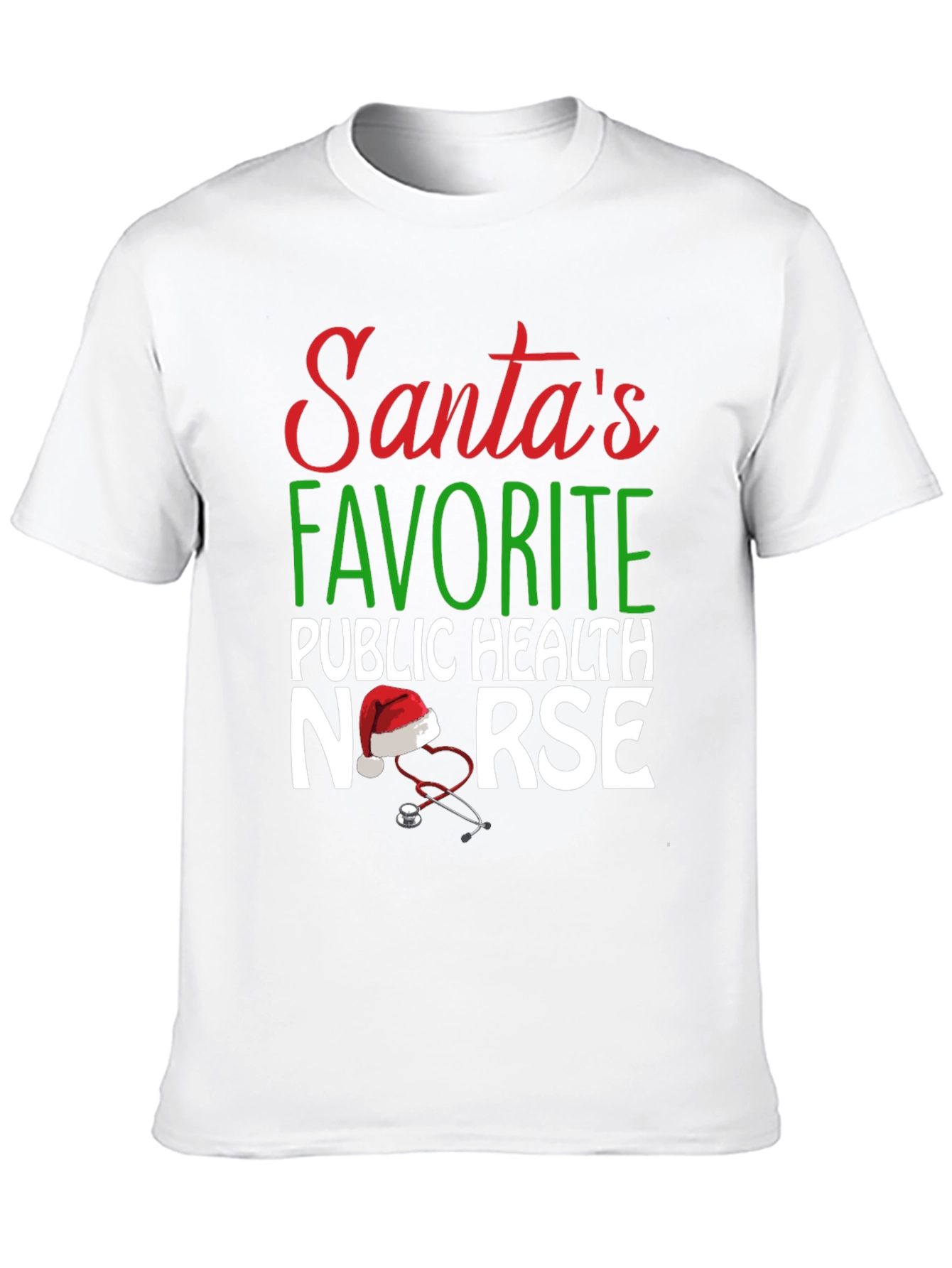 Santas Favorite Public Health Nurse Christmas T-Shirt