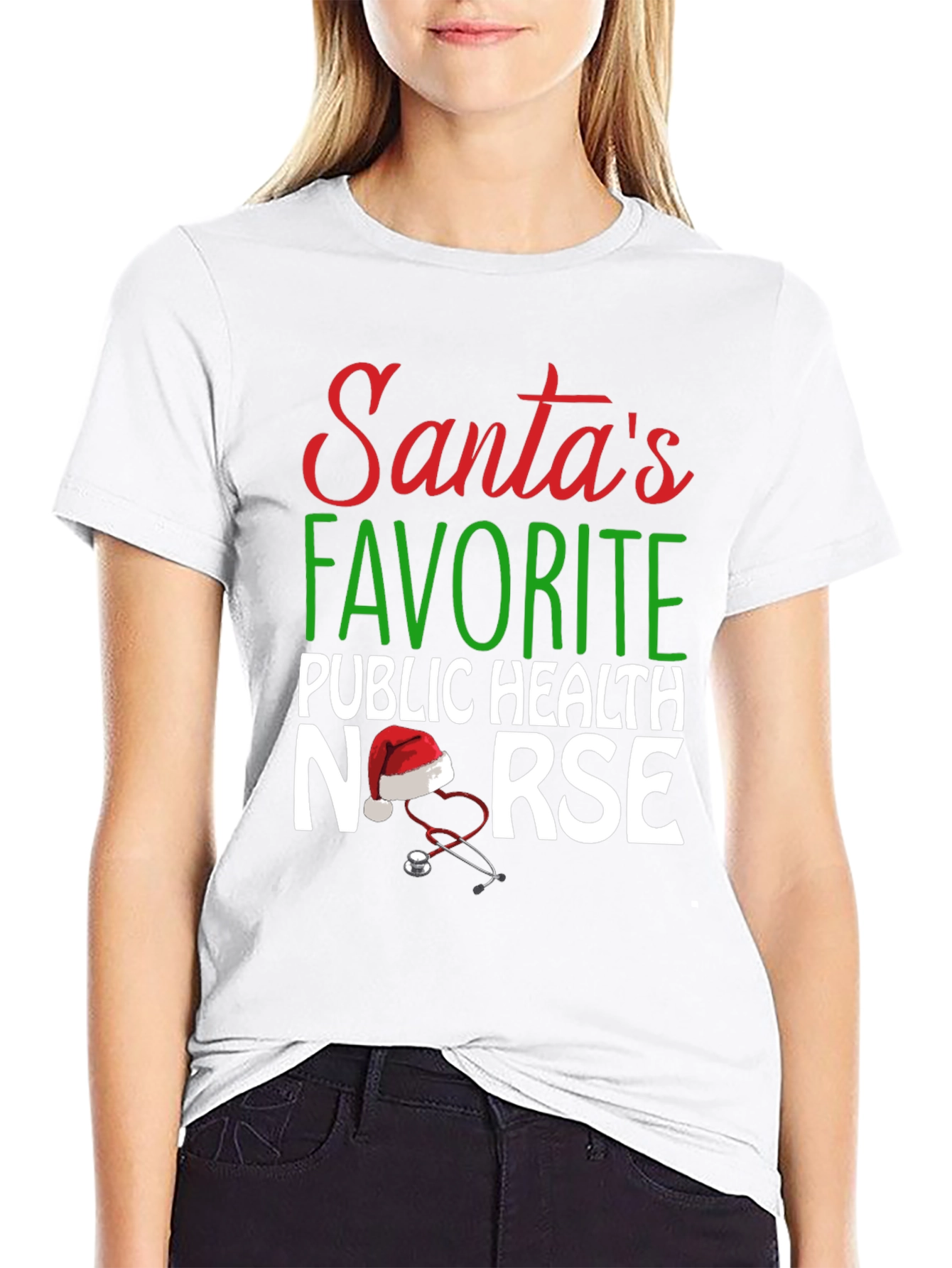 Santas Favorite Public Health Nurse Christmas T-Shirt