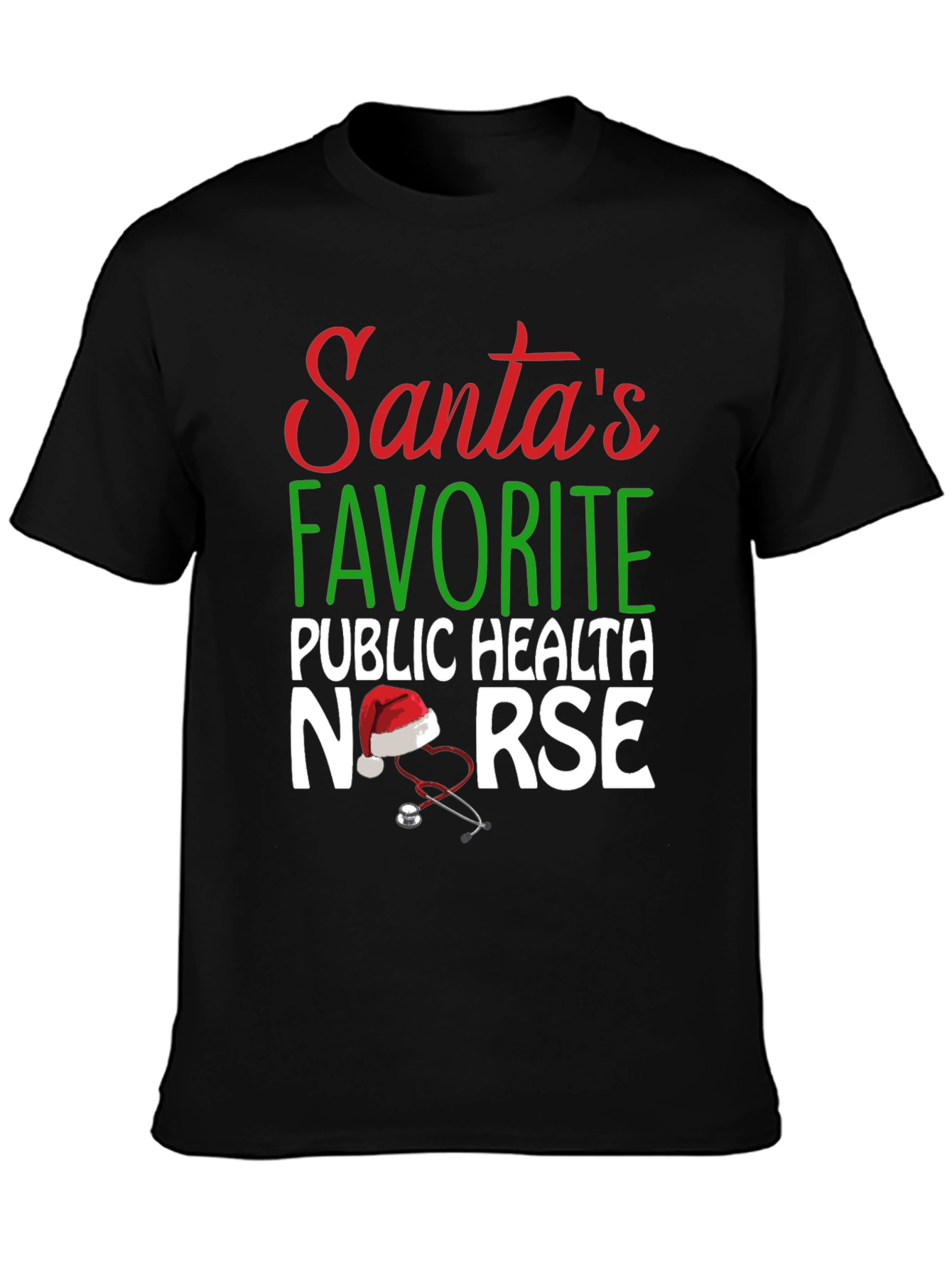 Santas Favorite Public Health Nurse Christmas T-Shirt