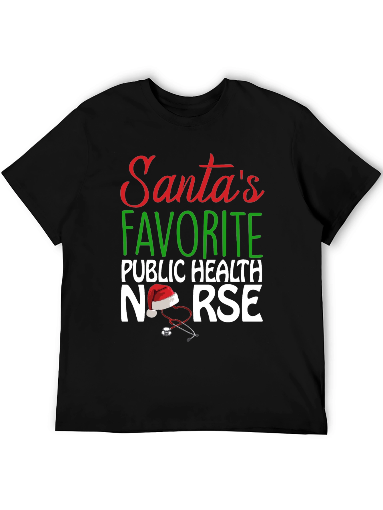 Santas Favorite Public Health Nurse Christmas T-Shirt