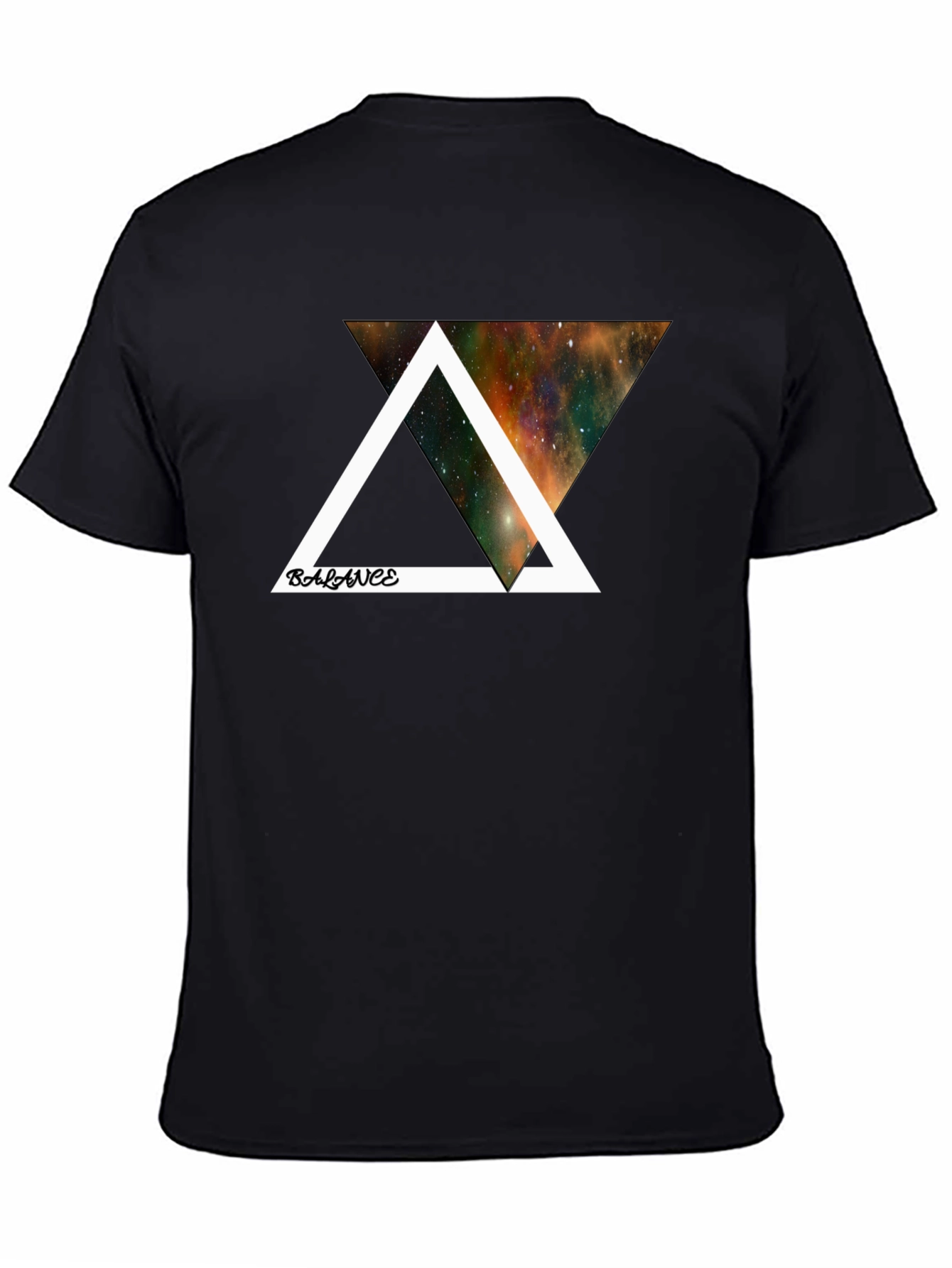 Balance Galaxy Graphic Black T-Shirt