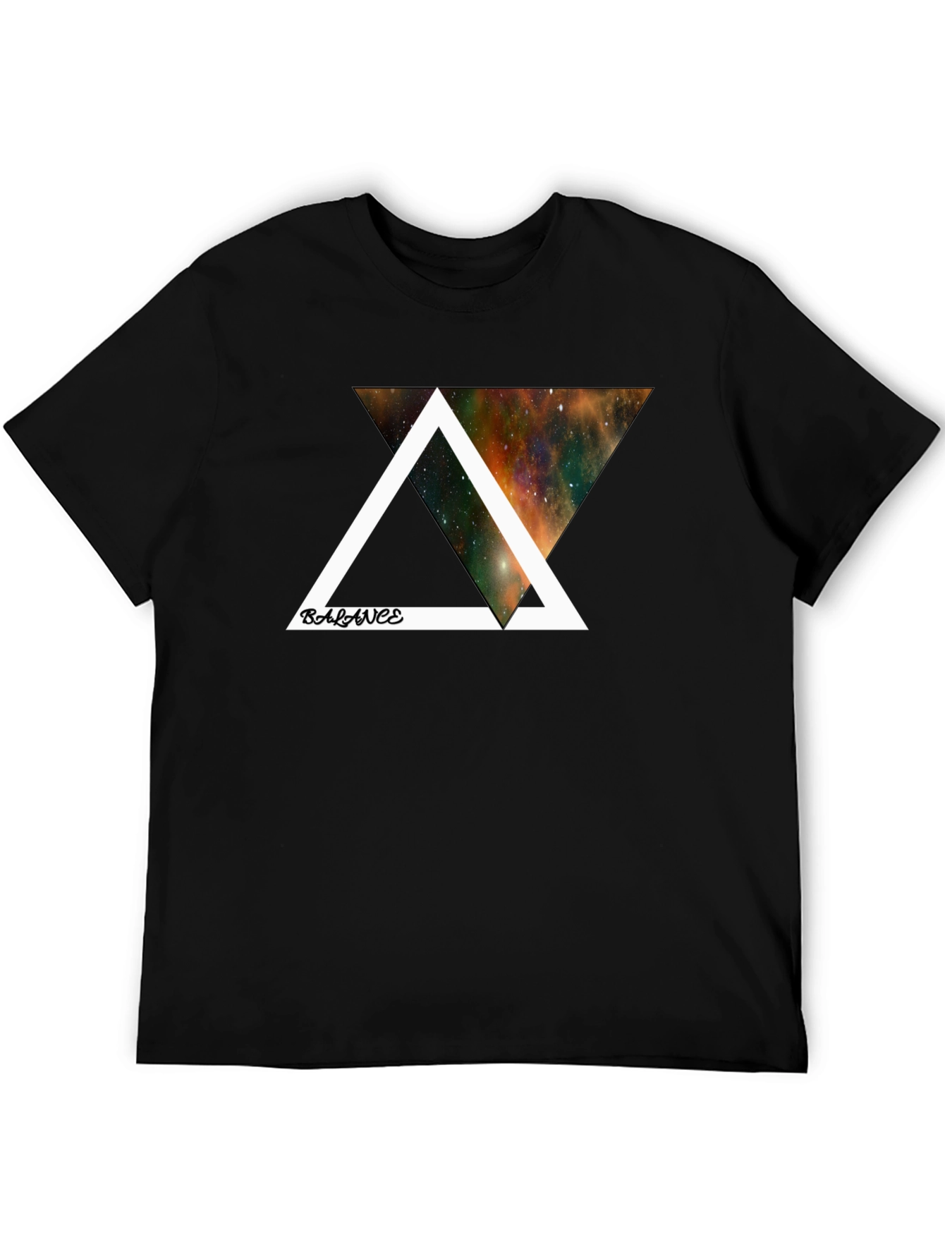 Balance Galaxy Graphic Black T-Shirt